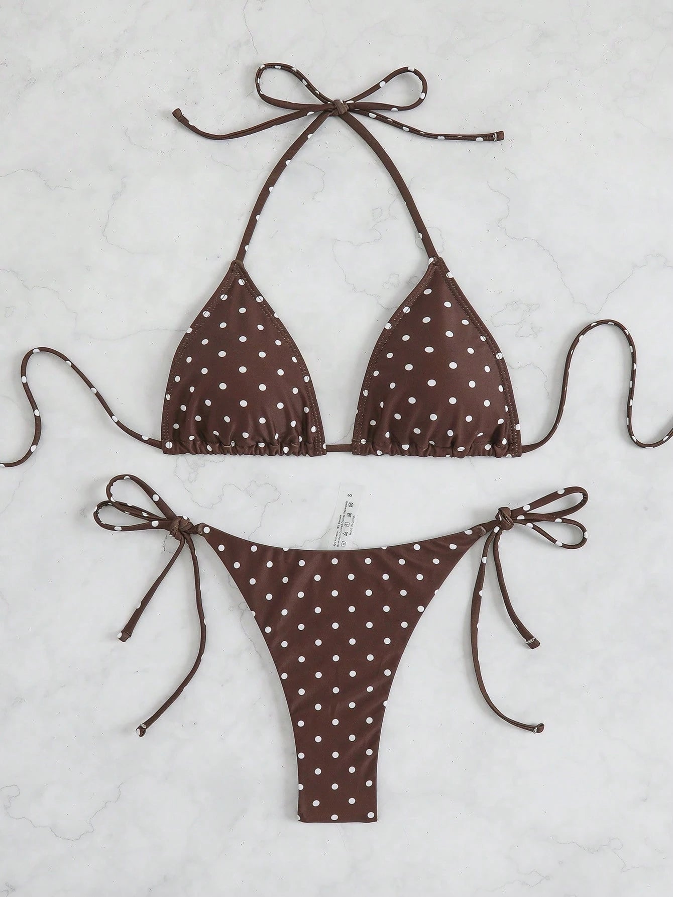 Swim Basics Women's Summer Beach Halter Tie Sexy Bikini And Triangle Briefs Swim