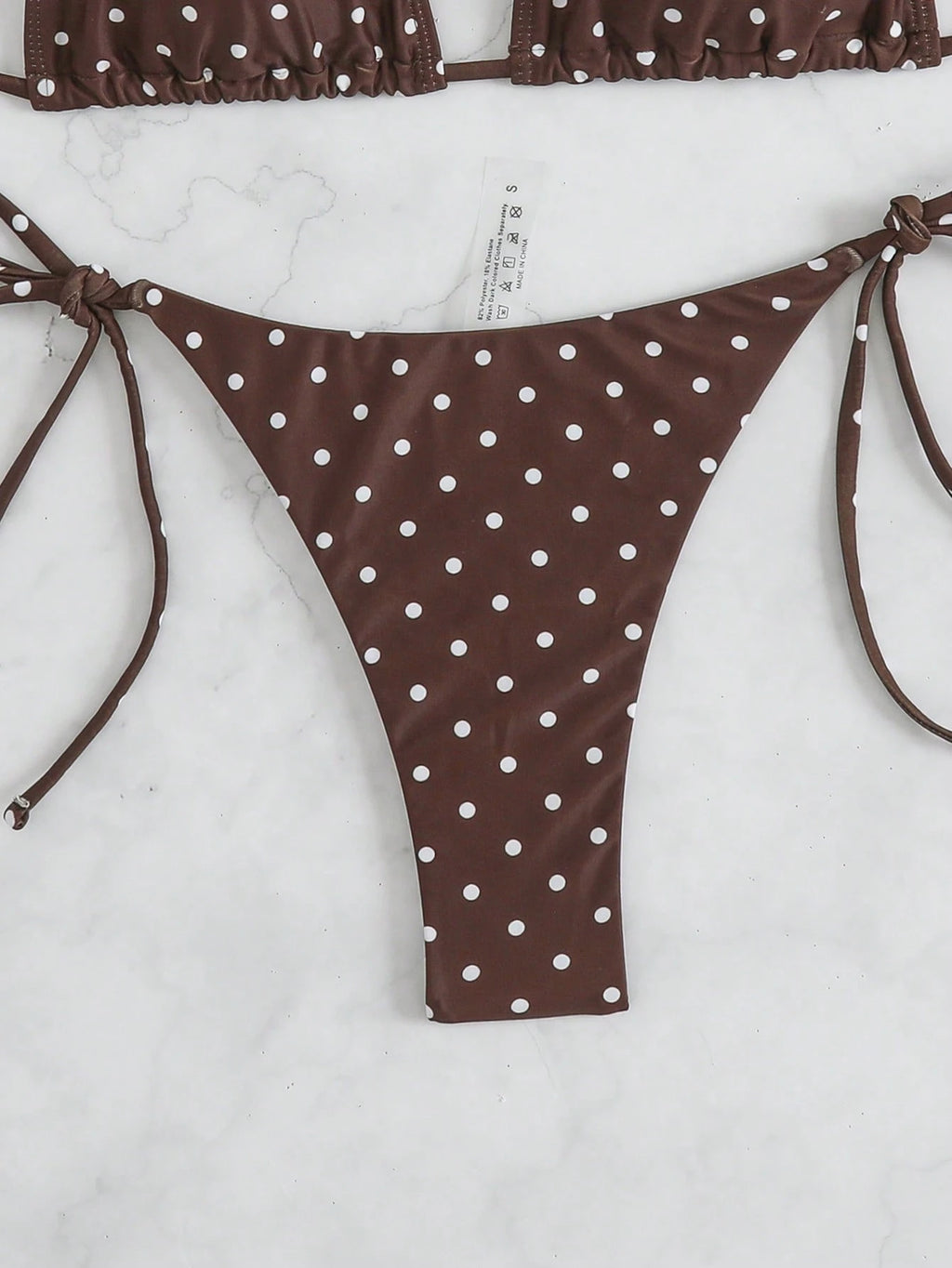 Swim Basics Women's Summer Beach Halter Tie Sexy Bikini And Triangle Briefs Swim