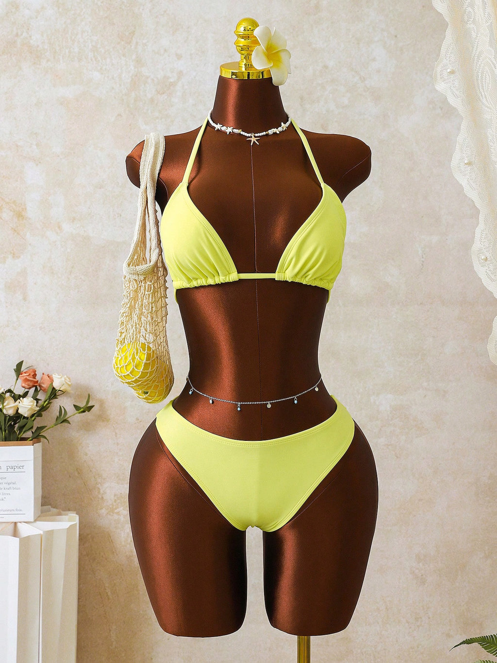 Zestiva New 4pcs Women's Swimwear Set, Printed Pink Bikini
