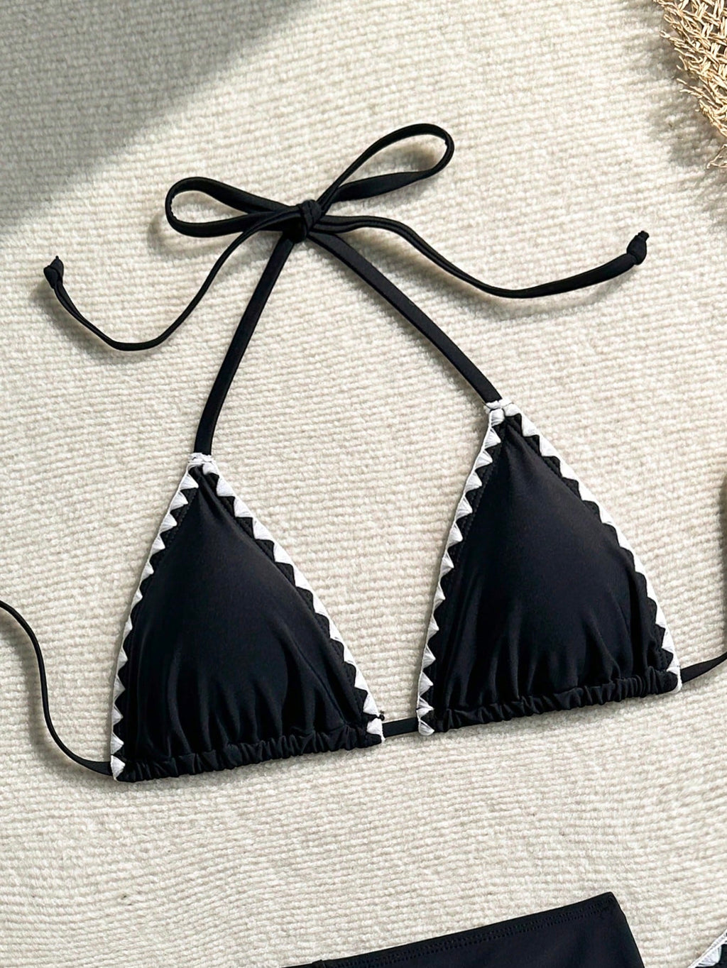 Swim Mod Women's 26SS Spring/Summer New Dual-Color Print V-Neck Backless Triangle Top Tie-Side Bikini Bottoms - image 7