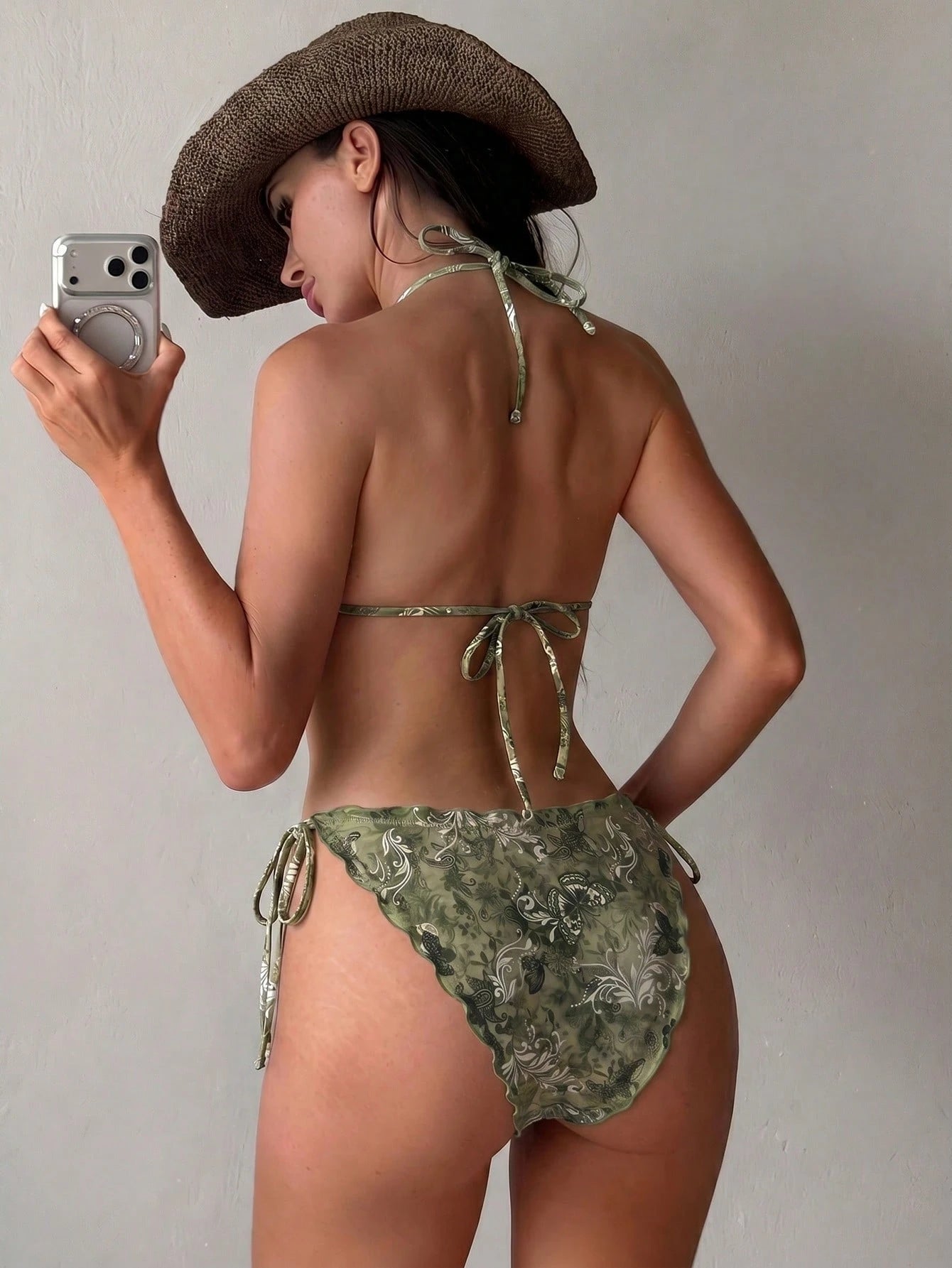 Swim SXY Women's 26ss New Floral Print Bikini Set With Tiered Ruffle Skirt, Sexy