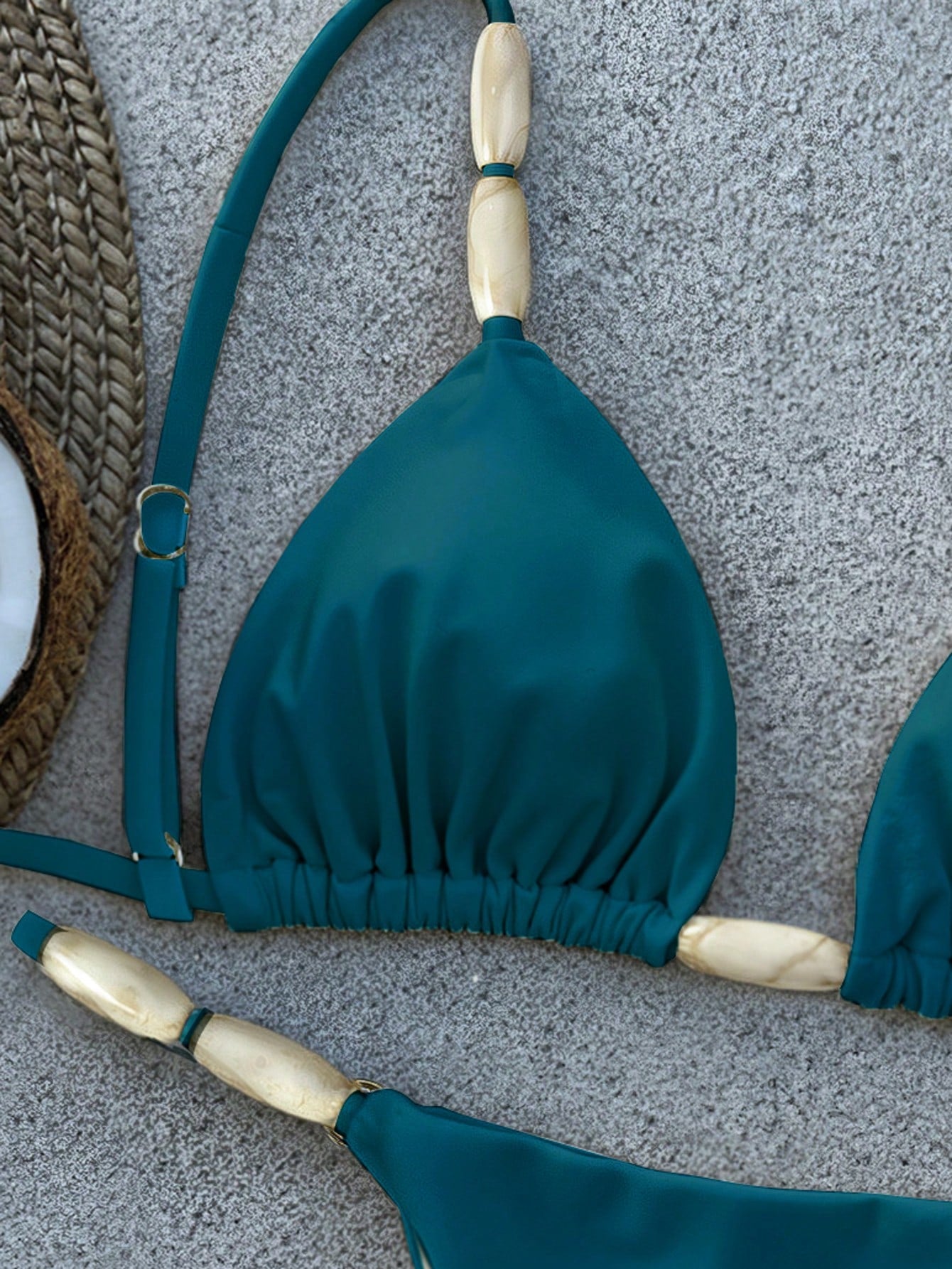Bikinx Elegant Women's Spaghetti Strap Bikini Set With Beaded Details