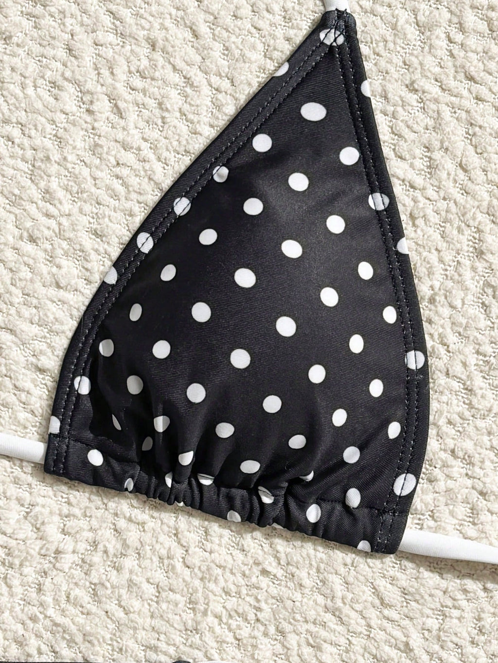 Costavie Summer New Beach Vacation Party Afternoon Tea Polka Dot Print Micro Triangle Side Tie Ruched 3 - image 4