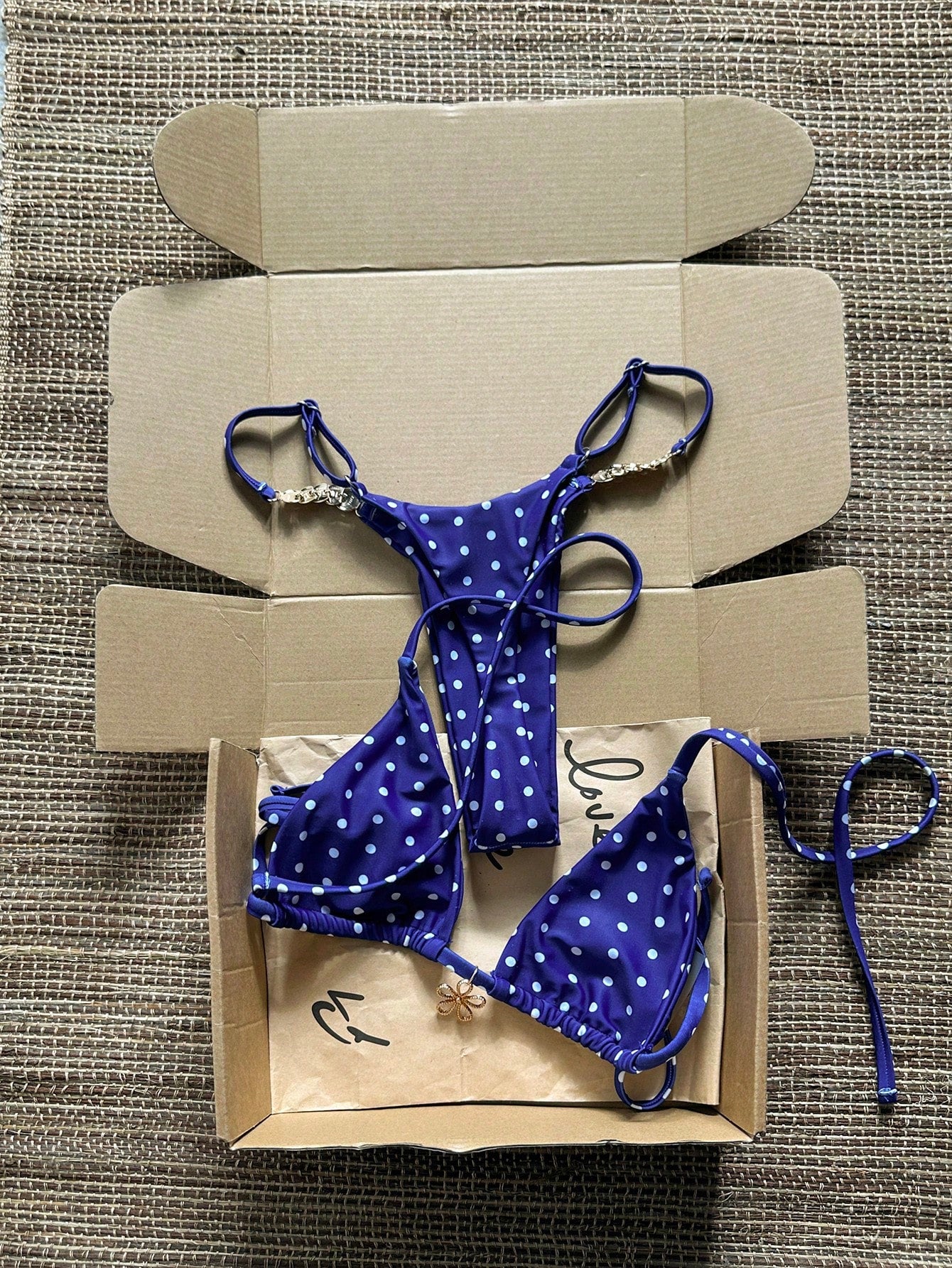 Swim Vcay 2026 Spring/Summer Spaghetti Strap Blue & White Textured
