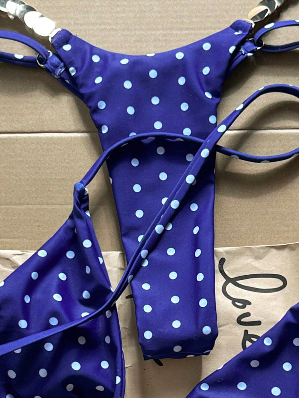 Swim Vcay 2026 Spring/Summer Spaghetti Strap Blue & White Textured