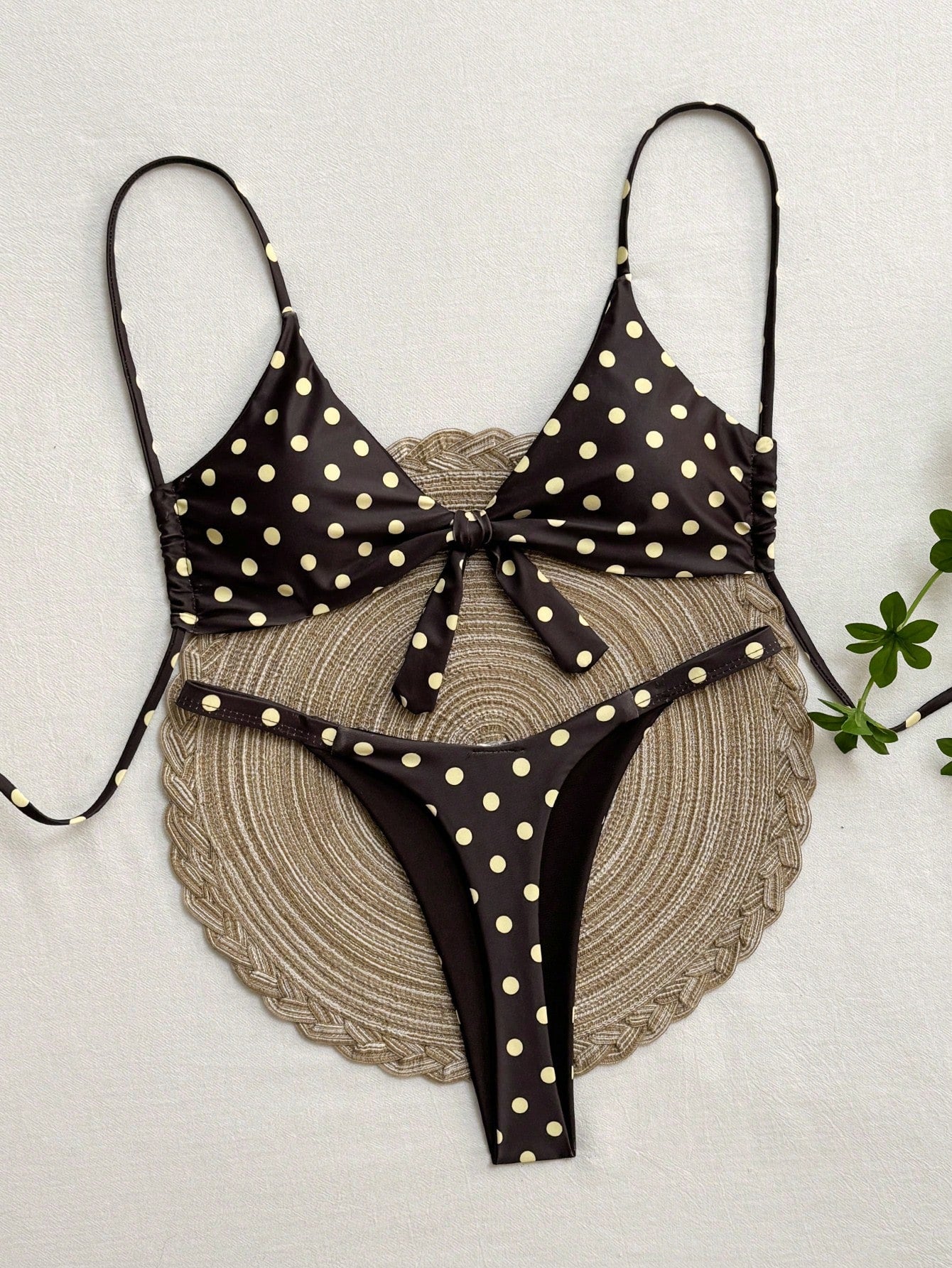Women's Polka Dot Print Spaghetti Strap Bikini Set, Suitable For Christmas, New Year And Other Important - image 16