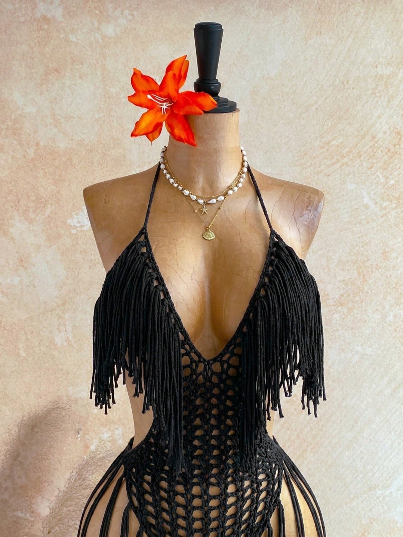 Soleia Women's Tassel Design Halter Neck Casual Vacation Cover-Up Dress - image 18