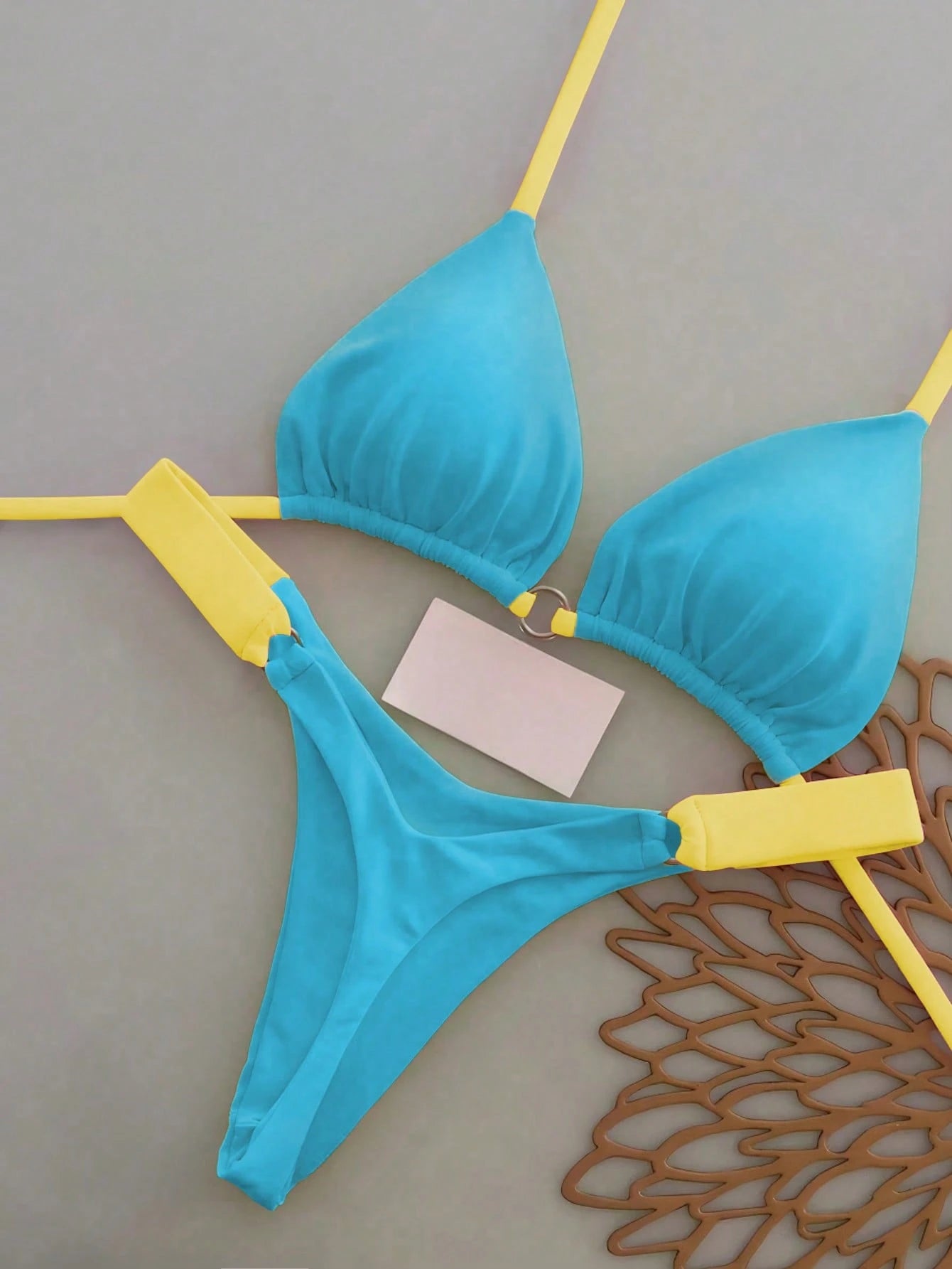 Women's Summer Beach Colorblock Sexy Bikini Swimwear Set Vacation