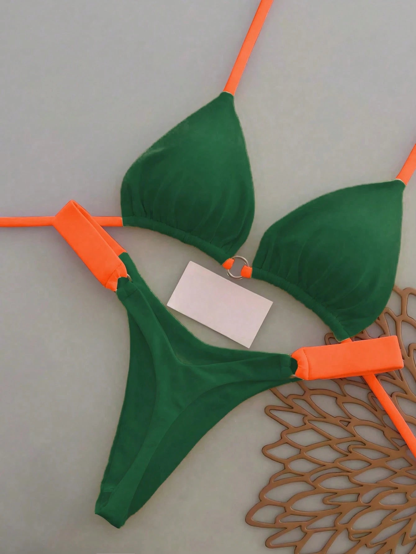 Women's Summer Beach Colorblock Sexy Bikini Swimwear Set Vacation