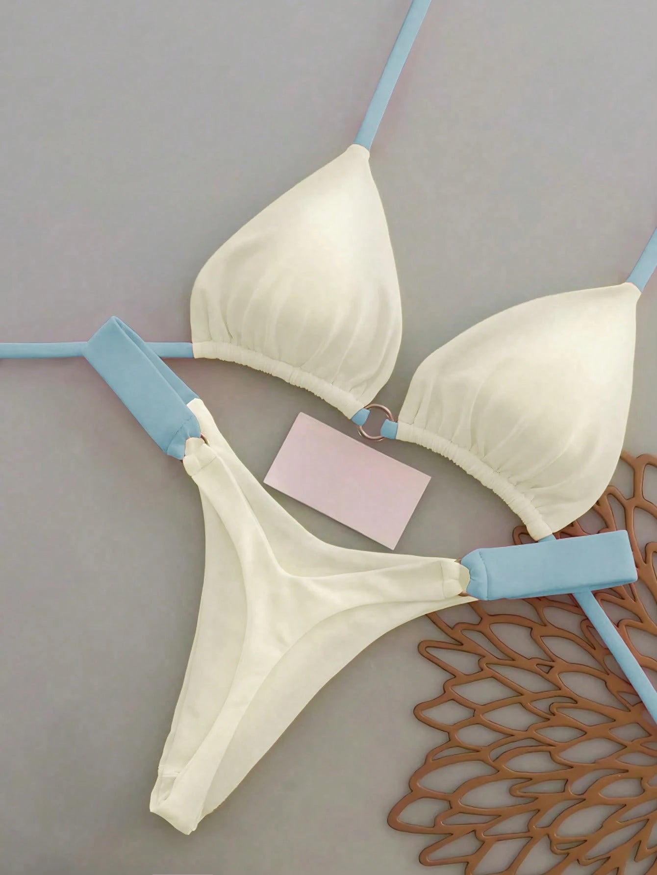 Women's Summer Beach Colorblock Sexy Bikini Swimwear Set Vacation