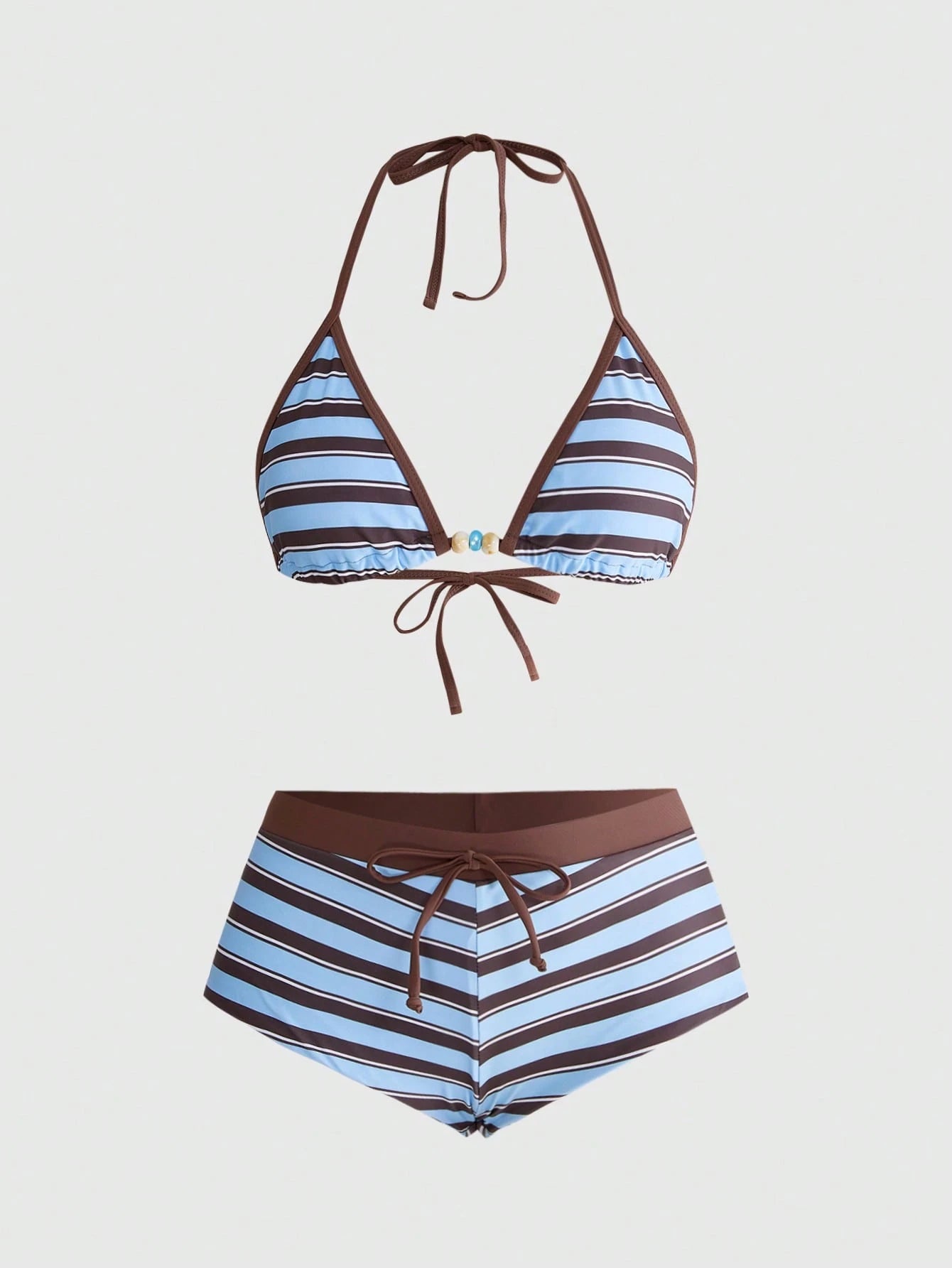 Avant Women's Retro Yellow Polka Dot Print Bikini Set, Suitable For