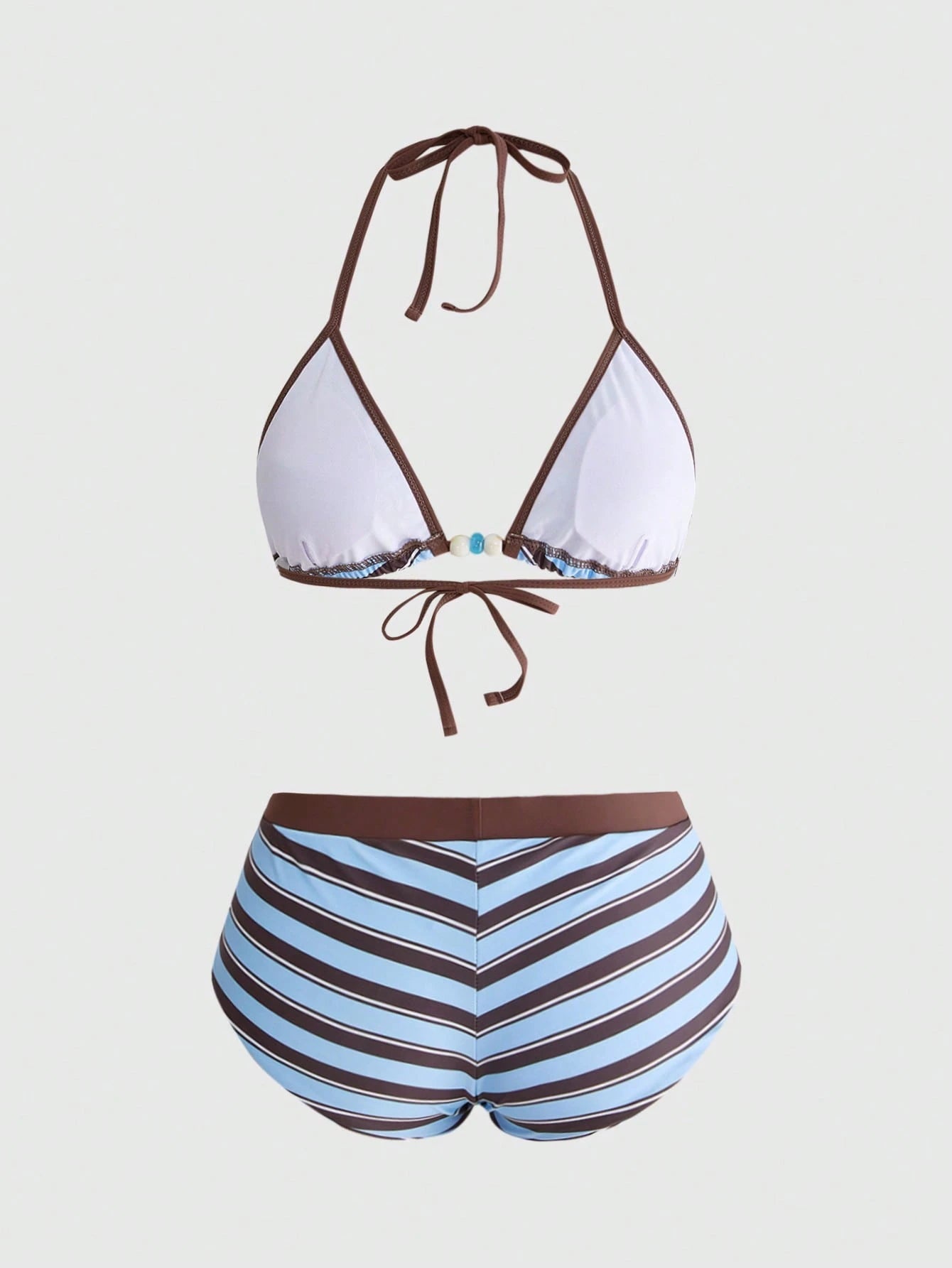 Avant Women's Retro Yellow Polka Dot Print Bikini Set, Suitable For