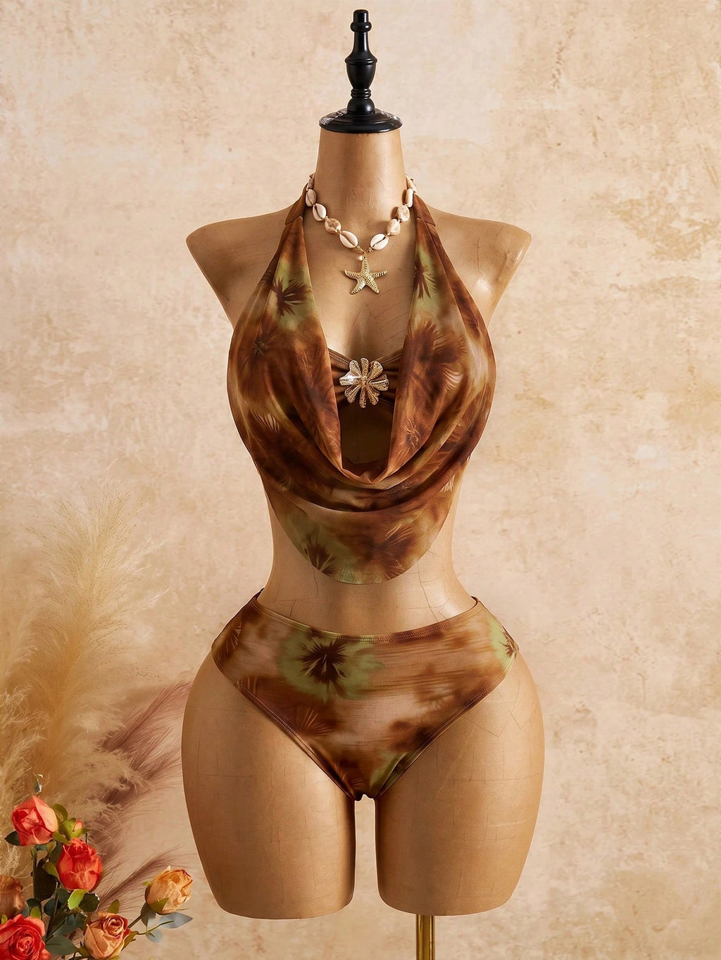 Bellisia 2026 Spring/Summer Vacation Romantic Floral Print Halter