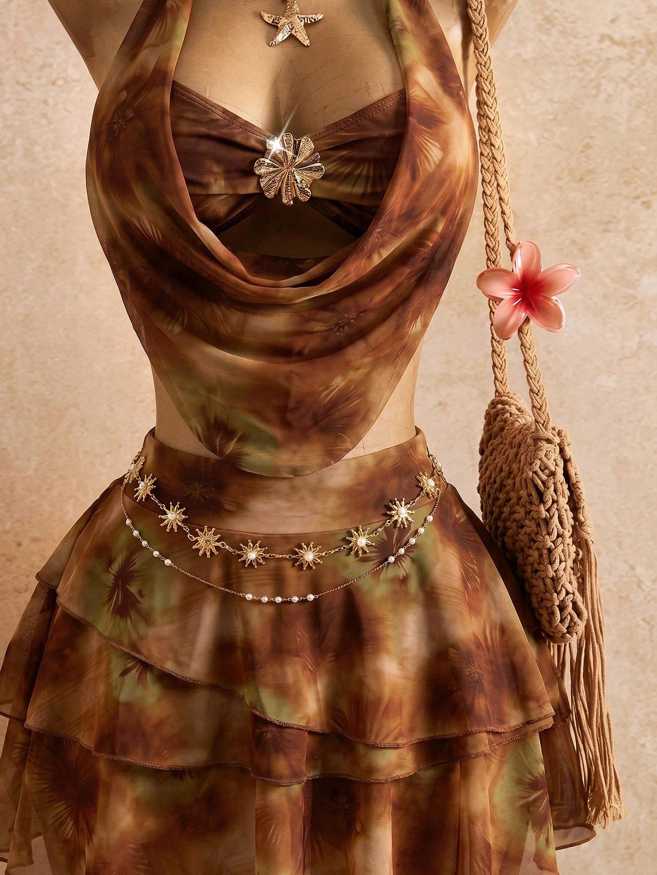 Bellisia 2026 Spring/Summer Vacation Romantic Floral Print Halter