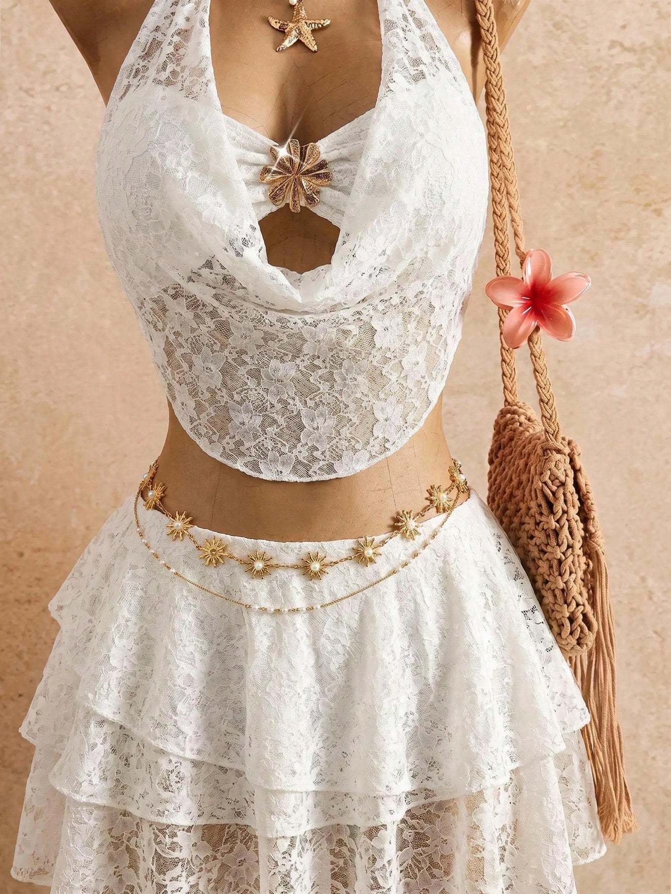 Bellisia 2026 Spring/Summer Vacation Romantic Floral Print Halter