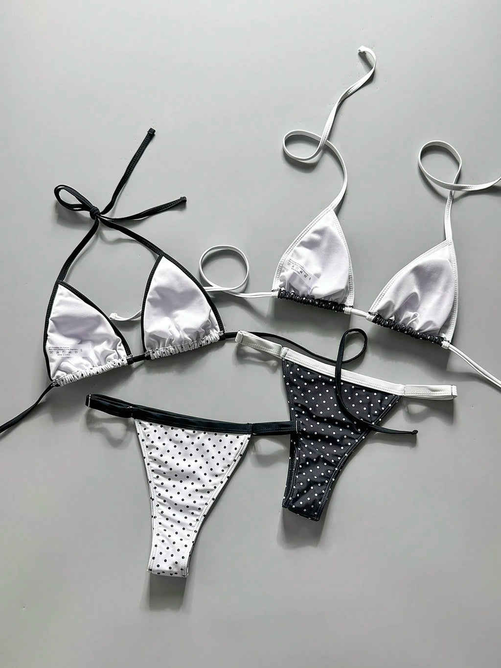 Swim Vcay Women Swimsuit Set: Backless Strap Top And Thong Bikini Bottom Beach Vacation Multi-Piece Swimwear, - image 2