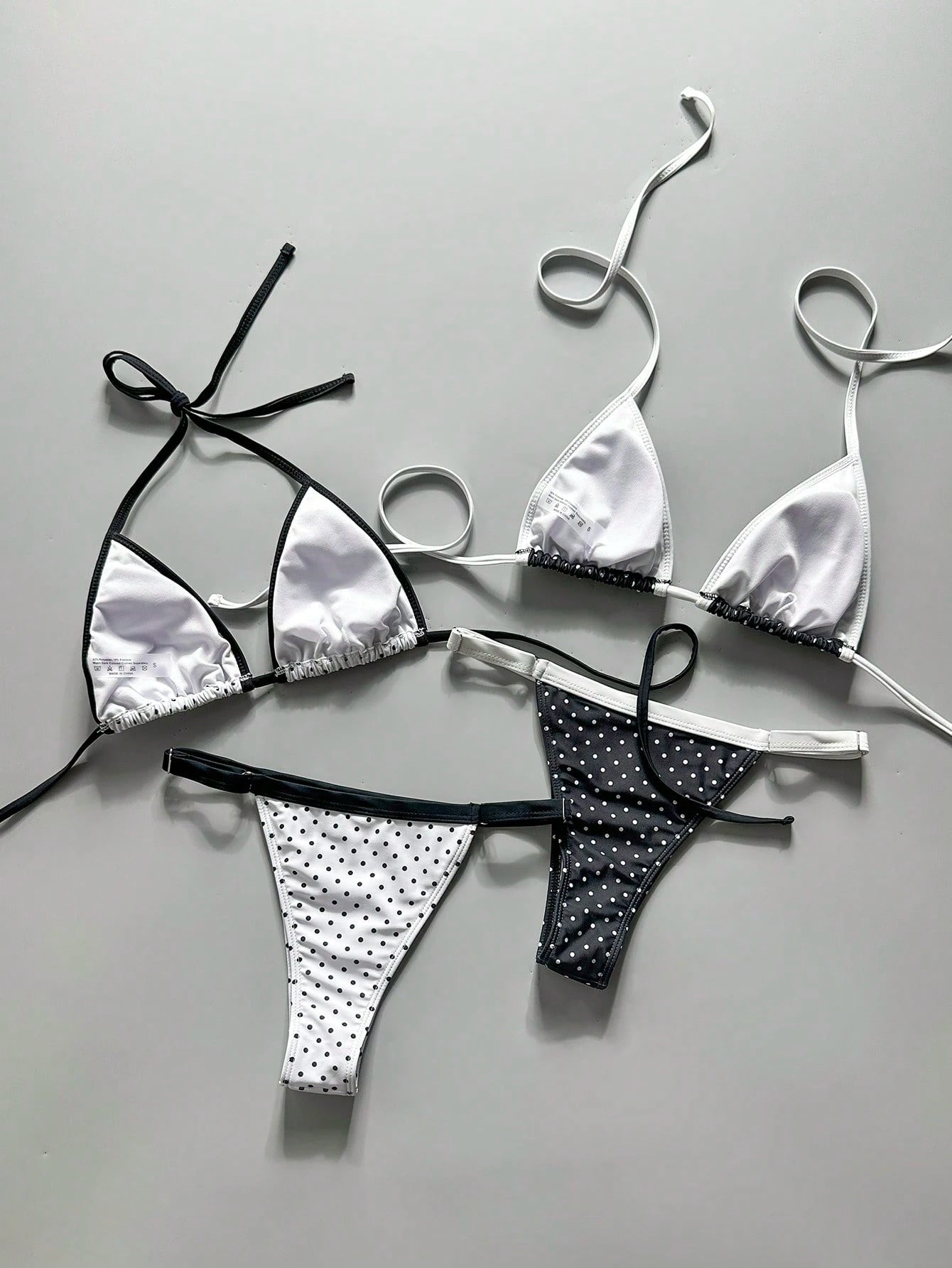 Swim Vcay Women Swimsuit Set: Backless Strap Top And Thong Bikini Bottom Beach Vacation Multi-Piece Swimwear, - image 2