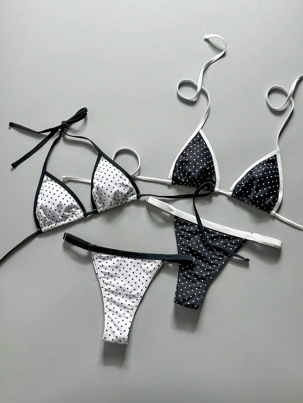 Swim Vcay Women Swimsuit Set: Backless Strap Top And Thong Bikini Bottom Beach Vacation Multi-Piece Swimwear, - image 3