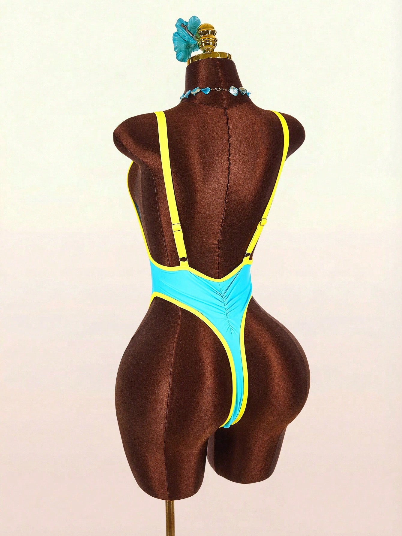 Amplova Women's Deep V-Neck Sexy One-Piece Backless Swimsuit, High Cut Ultra Sexy Swimwear With Thong - image 11