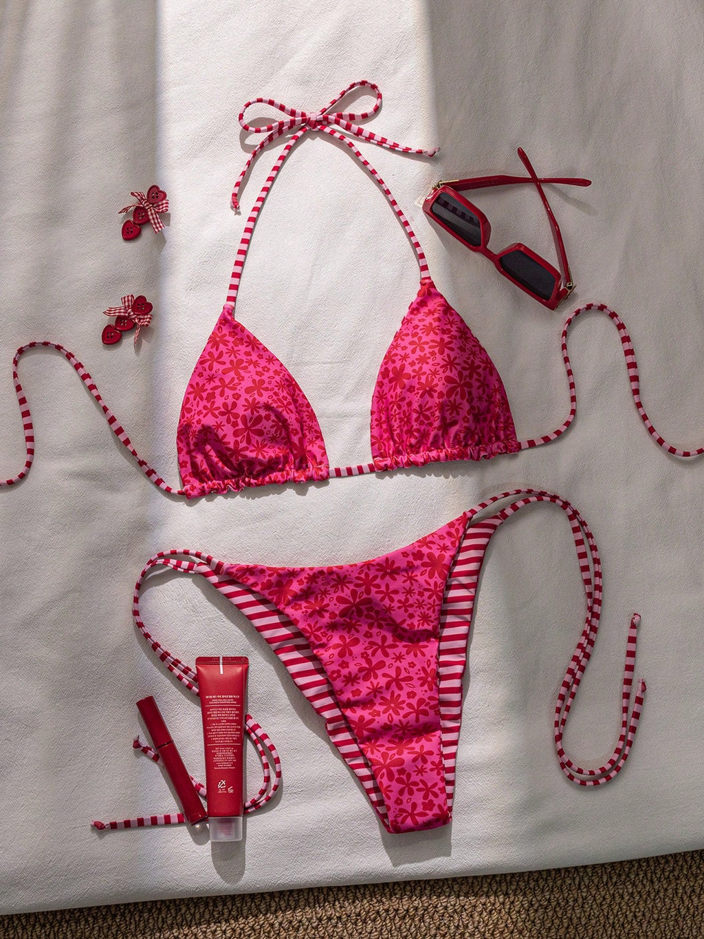 Women's Summer Bikini Set Set, Halter Tie Backless Ladies Swimwear,