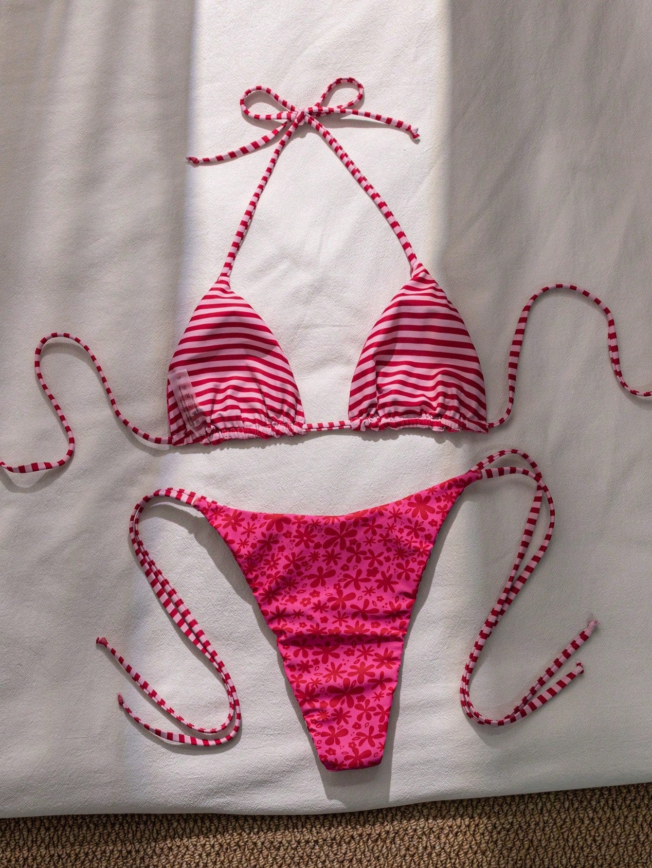 Women's Summer Bikini Set Set, Halter Tie Backless Ladies Swimwear,
