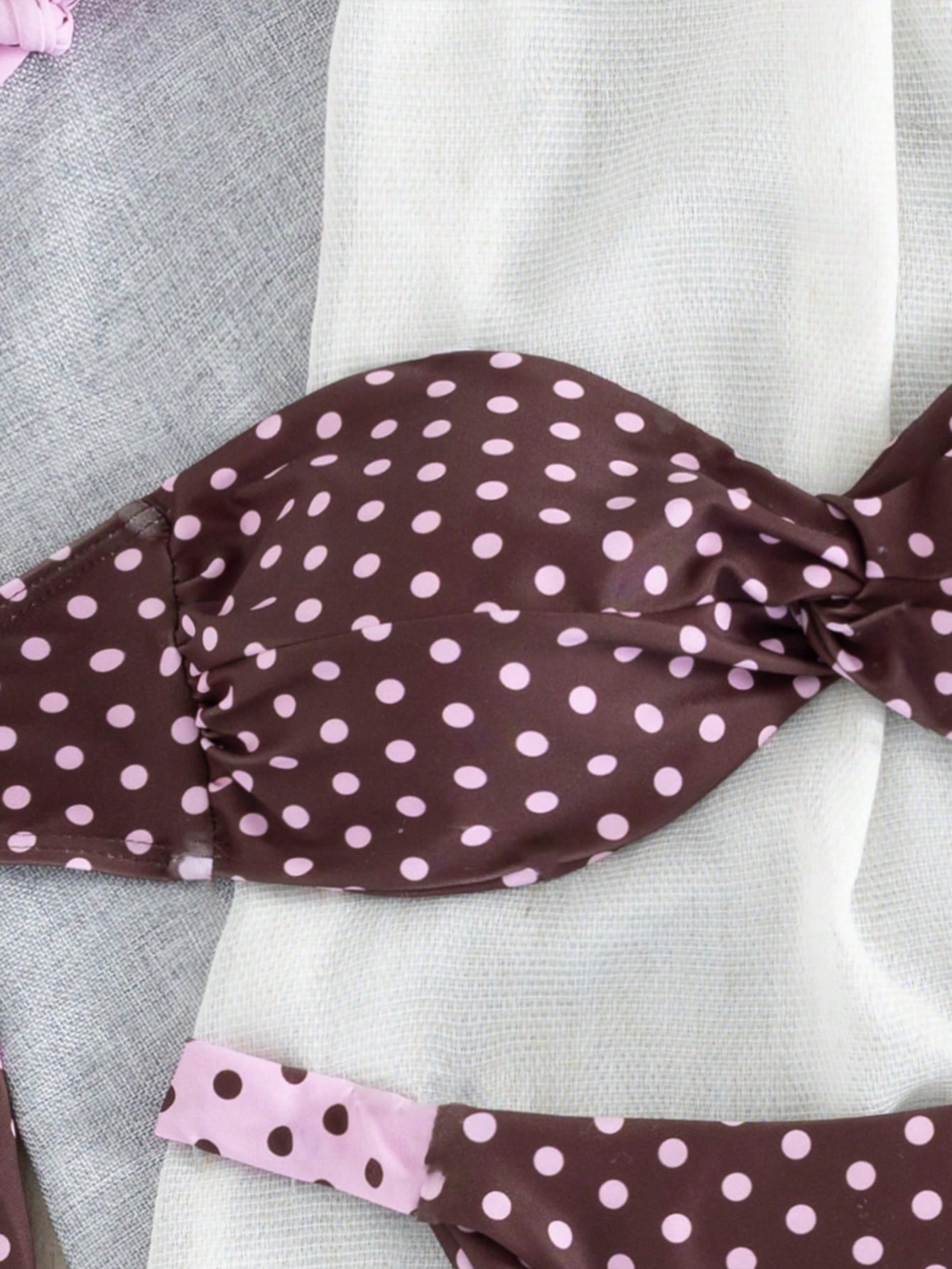 Women's Polka Dot Bandeau Bikini Set, Fashionable And Comfortable