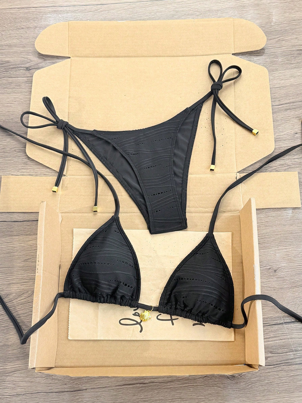 Swim Vcay 2026 Spring/Summer Colorful Shell Spaghetti Strap Halter Tie Side High Cut Thong Bikini Swimwear - image 12