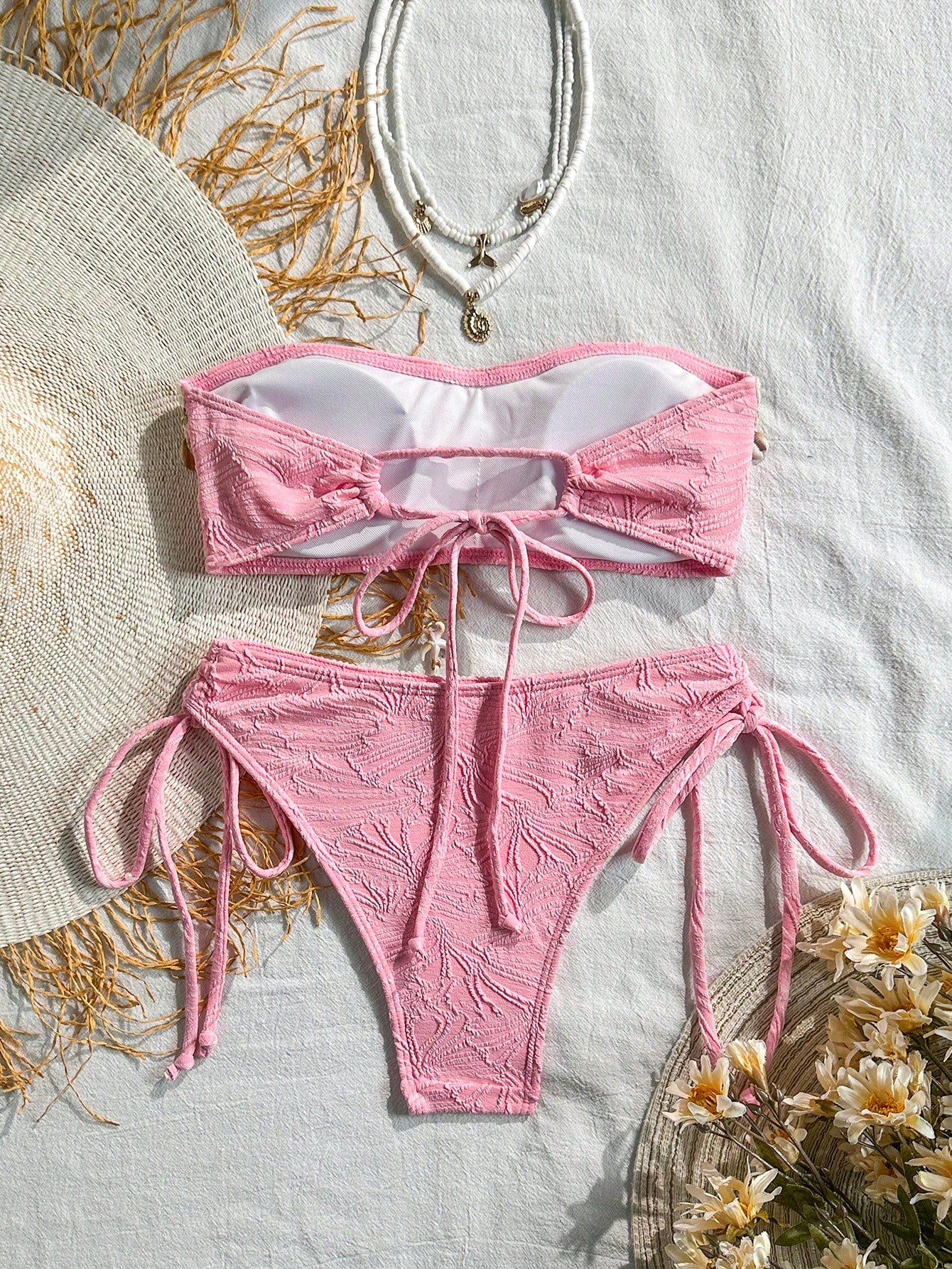 Swim Mod Women's Embroidered Tassel Patchwork Starfish & Shell Decor