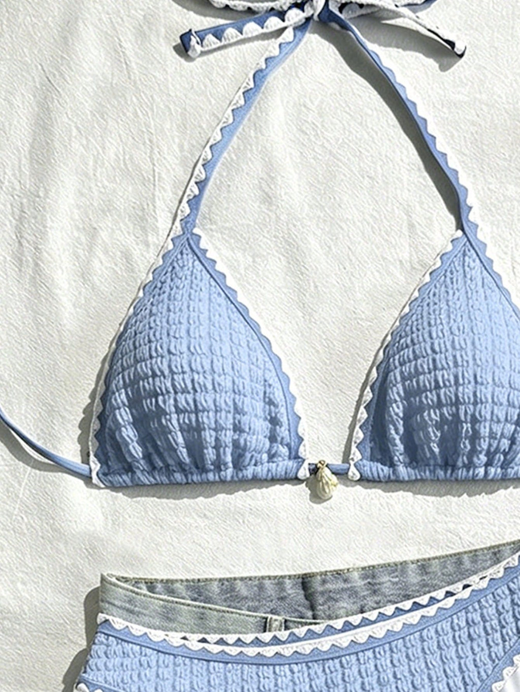 Swim Mod Women's 2 Pieces Swimsuit Set, Star Print & Solid Color Patchwork, Summer Holiday Beach Outfit - image 20
