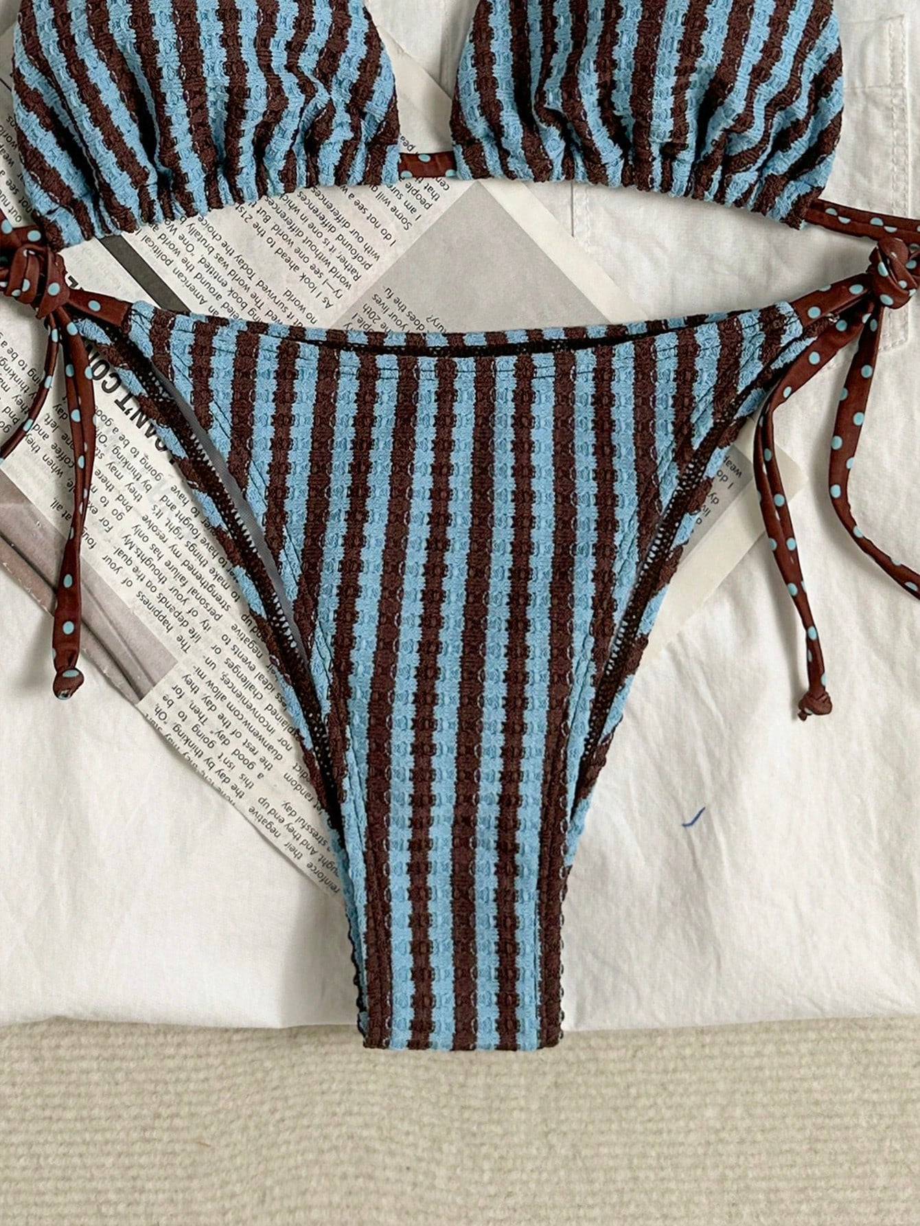 Swim Vcay Women's Colorful Special Fabric Halter Neck Spaghetti Strap