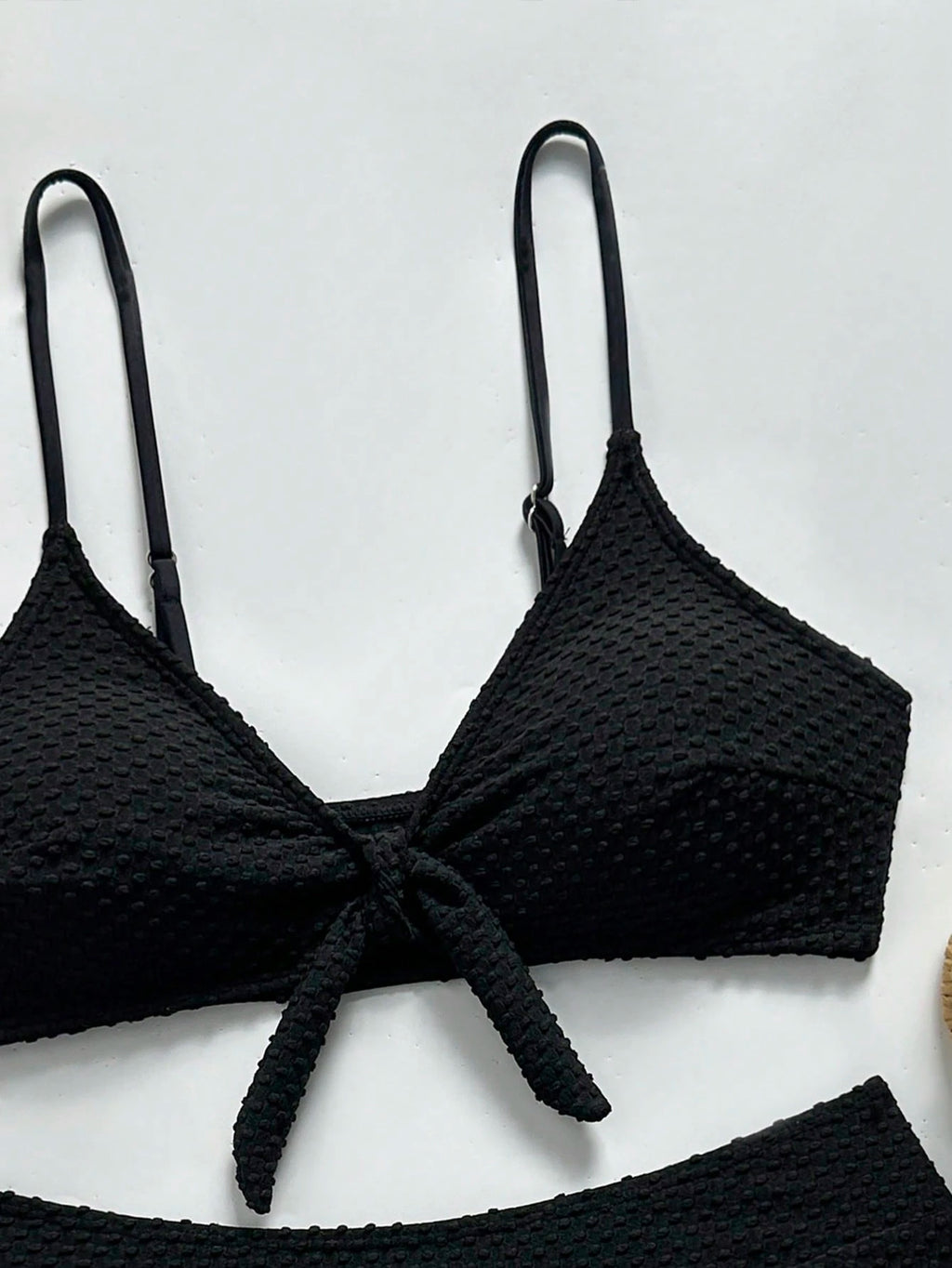 Bonvoyette Women's Summer Black Special Fabric Spaghetti Strap Sexy