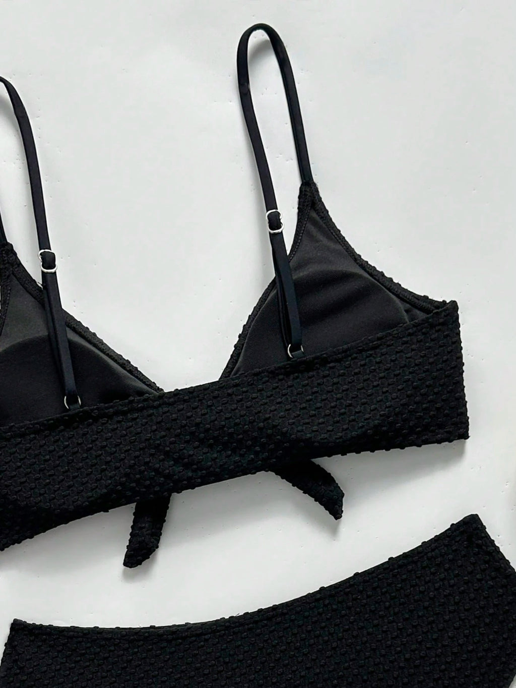 Bonvoyette Women's Summer Black Special Fabric Spaghetti Strap Sexy