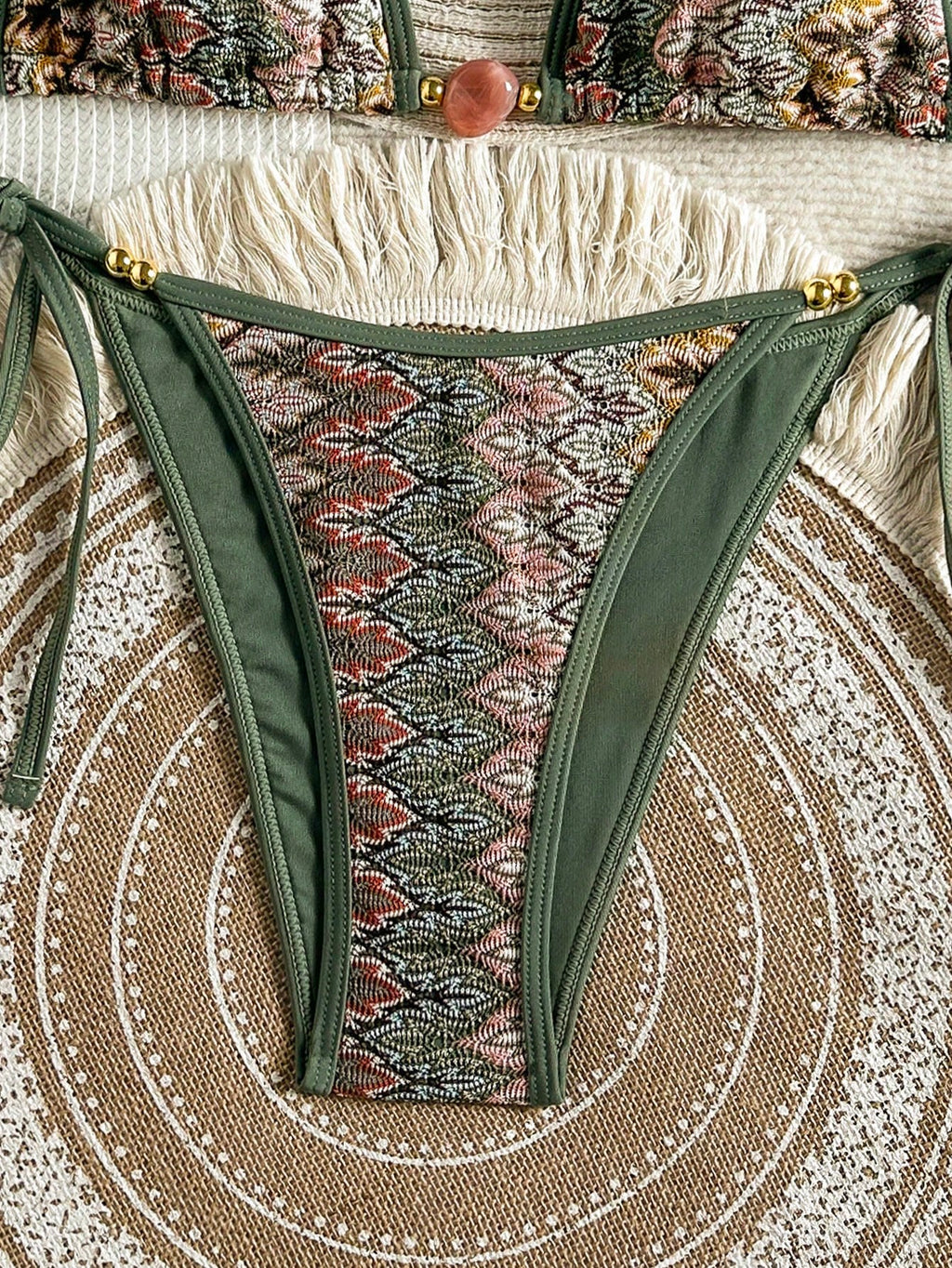 Swim Mod 2026 Spring/Summer Vintage Style Bikini With Pendant,