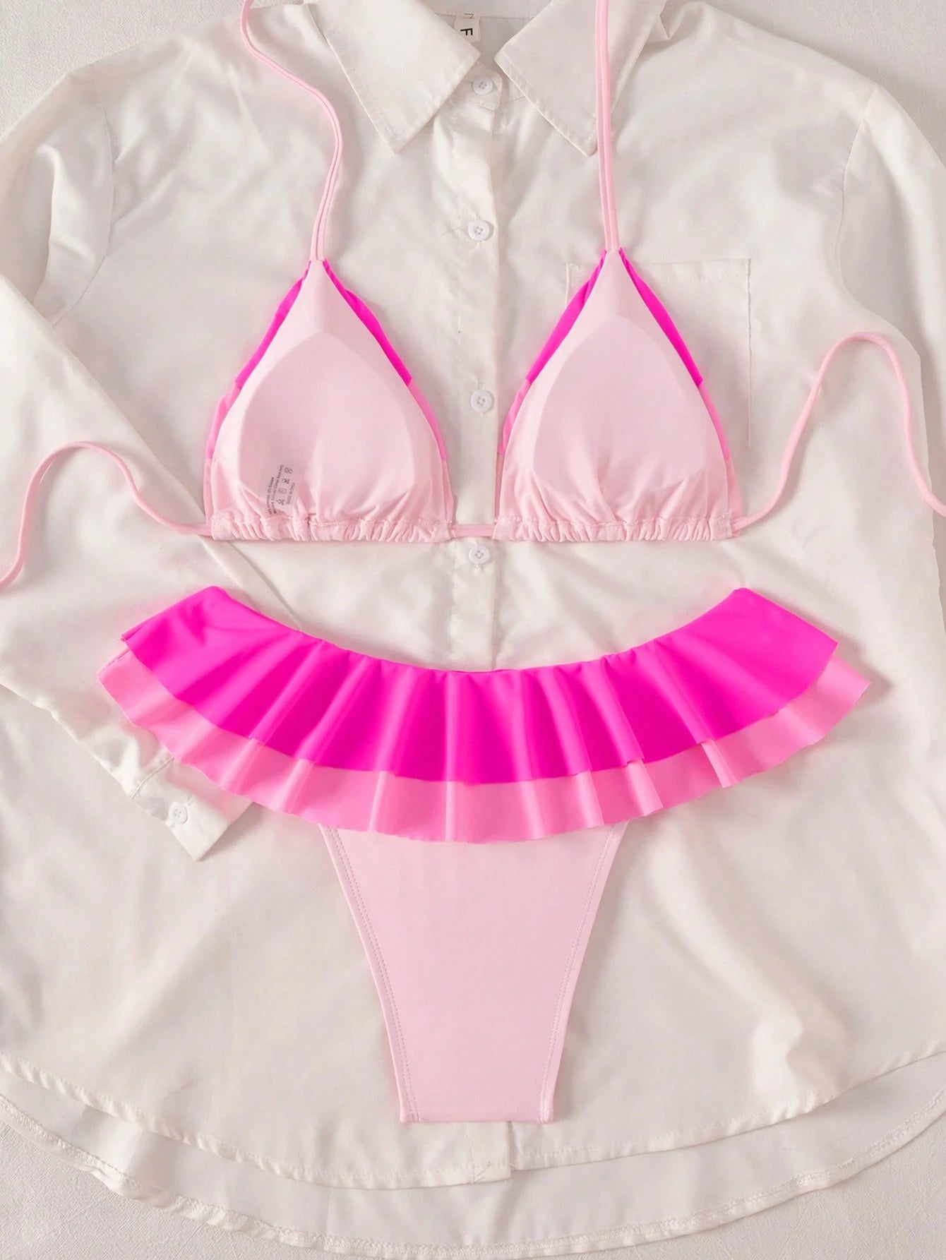Swim Mod New Women's Ruffled Bikini Set, Sexy & Cute Beach Swimwear For Summer Vacation - image 3
