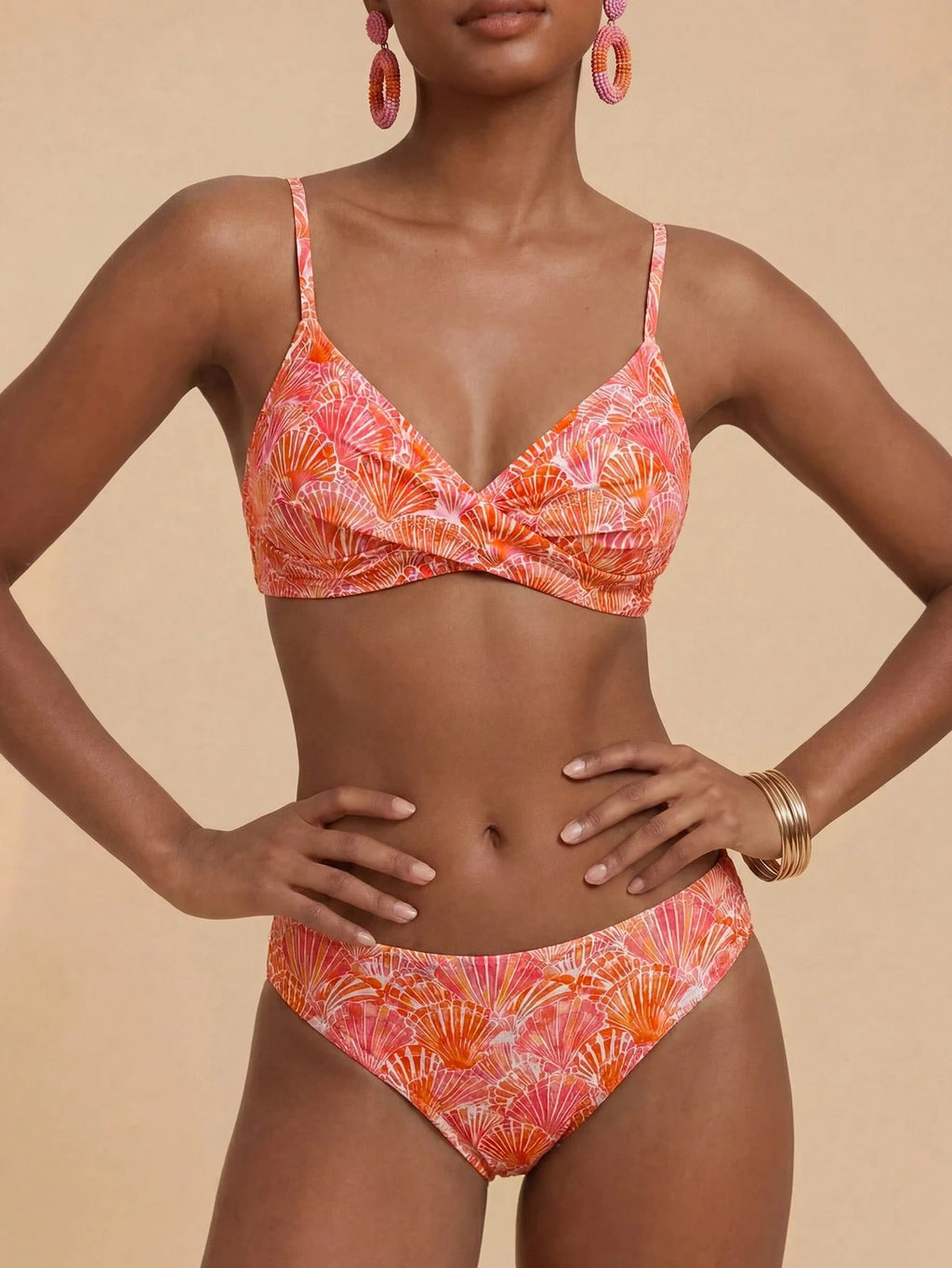 Travachic Women's Blue Gingham Bikini Set With Straps Beach Pool