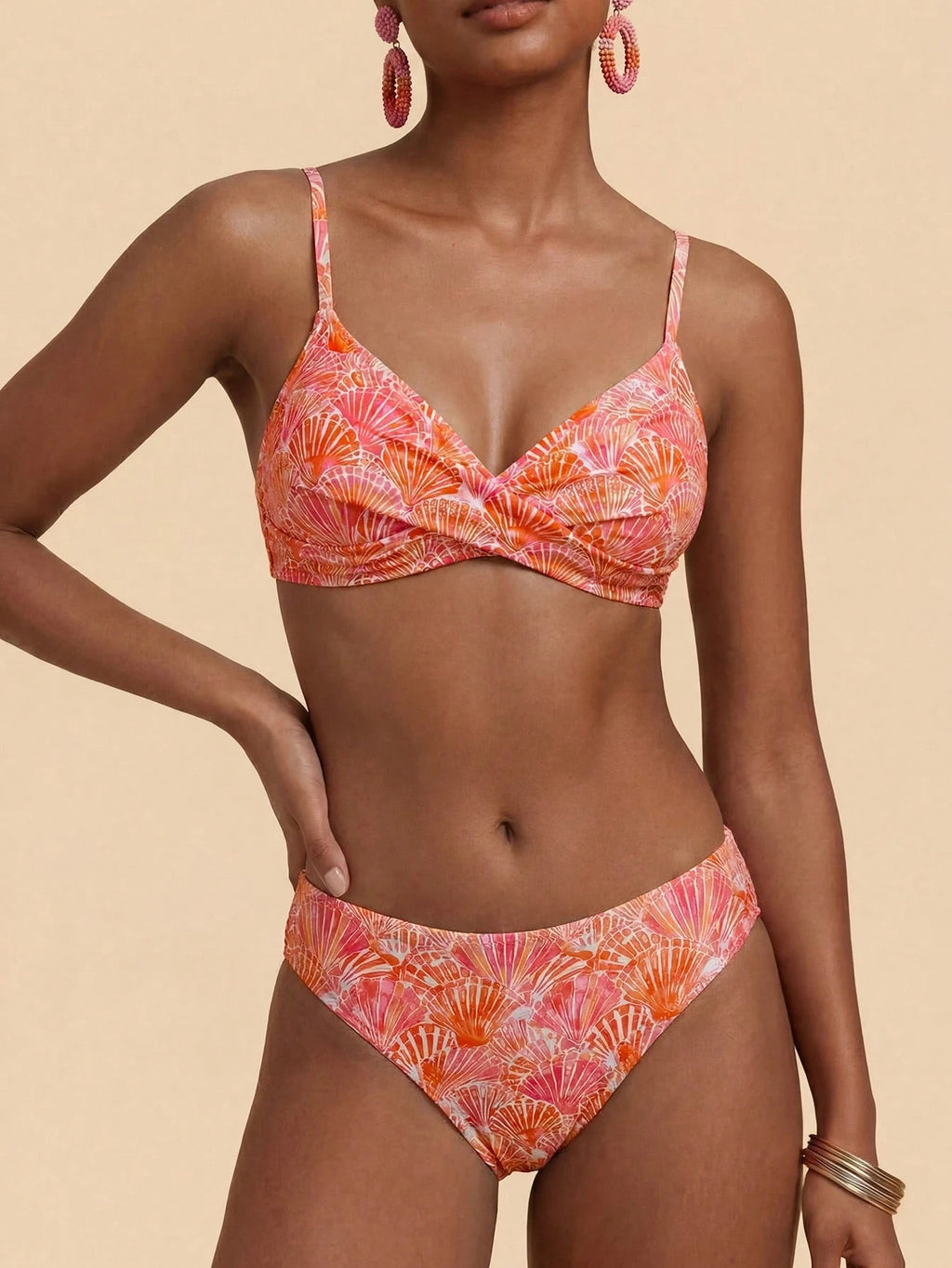 Travachic Women's Blue Gingham Bikini Set With Straps Beach Pool
