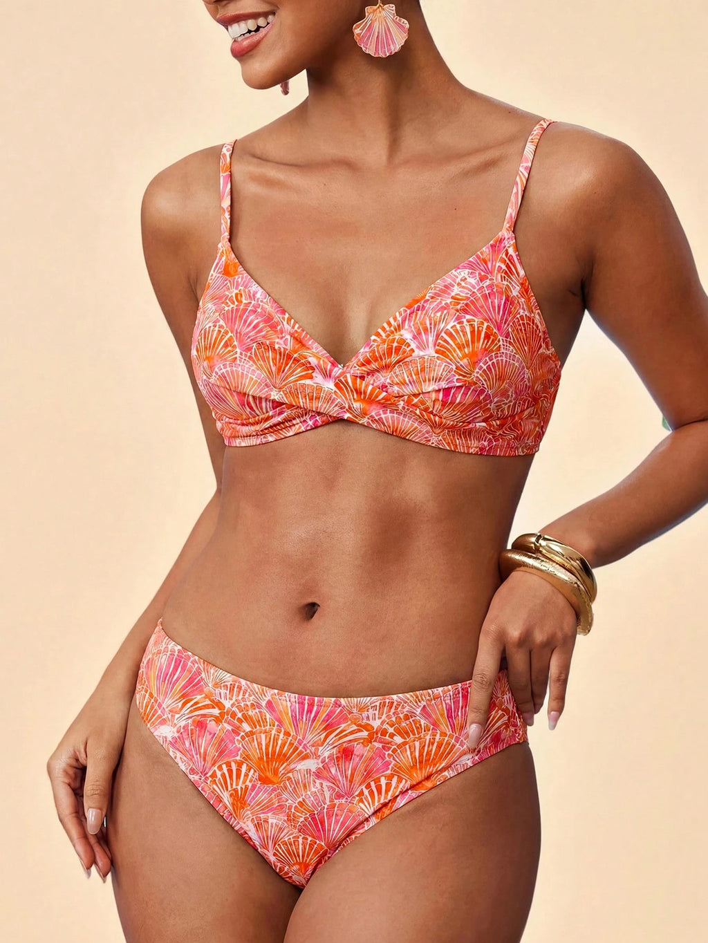 Travachic Women's Blue Gingham Bikini Set With Straps Beach Pool