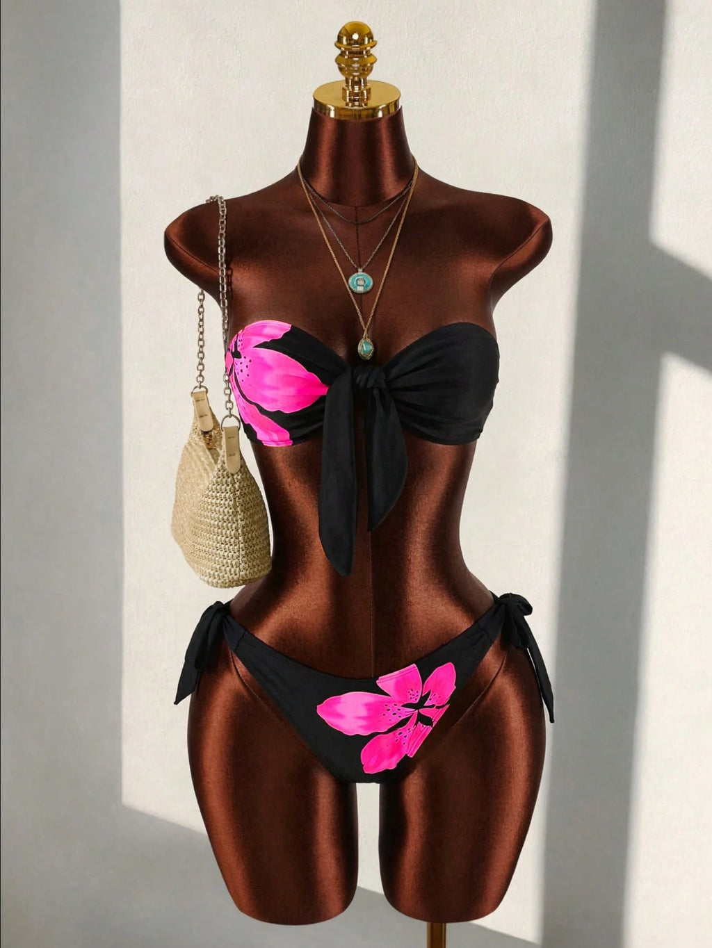 Swim SXY Women's Summer Beach New Sexy Leopard Floral Print Halter Backless Bikini And Side Tie Two Pieces - image 2