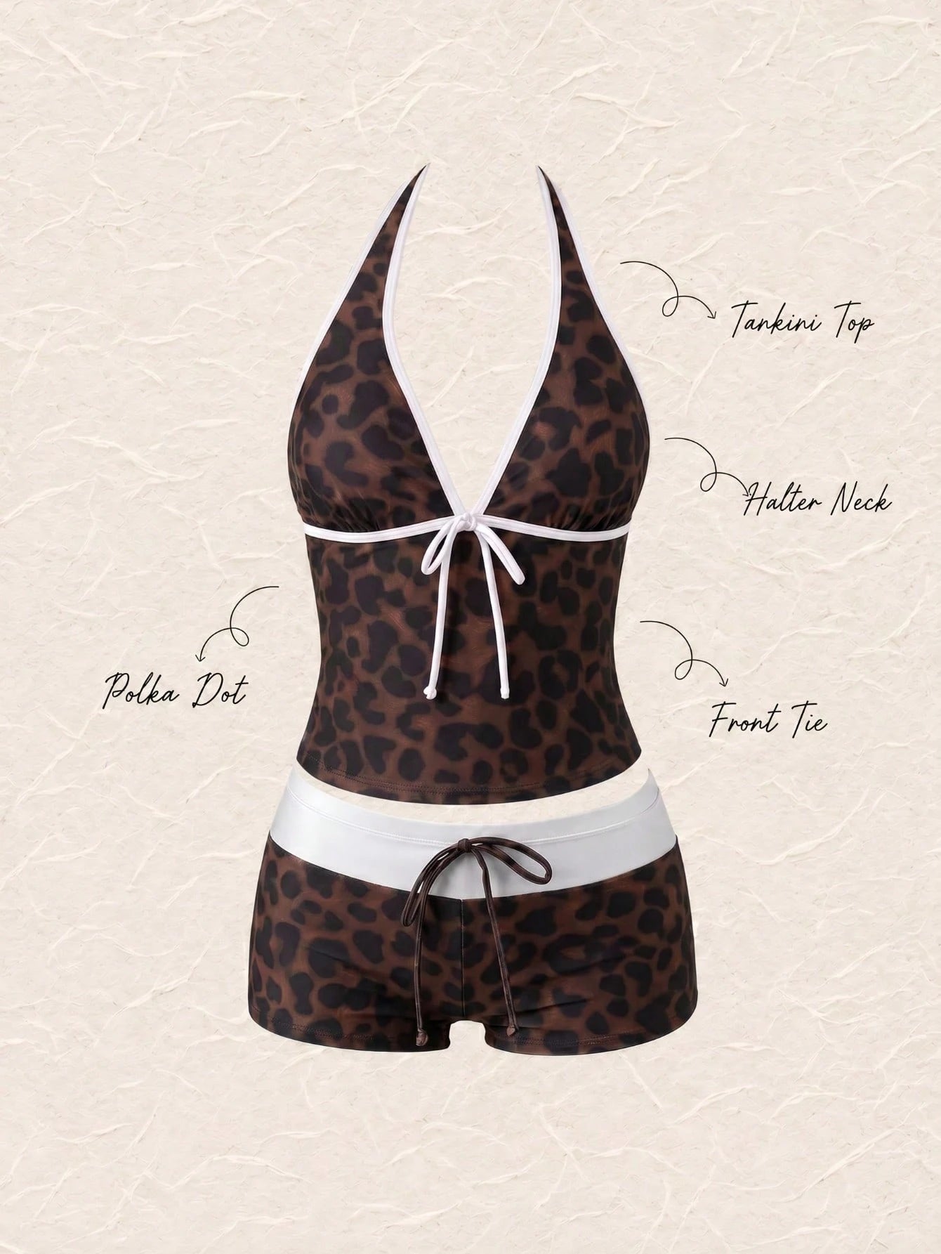New Summer Fresh Sweet Cute Blue & White Polka Dot Halter Neck Bikini
