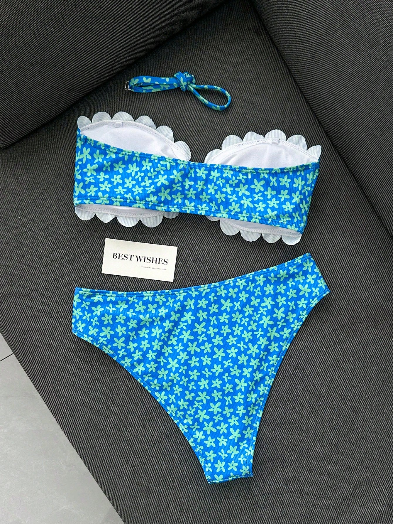 Swim Mod Women's Swimwear, Teenage Girl, Cutout Floral Trim,