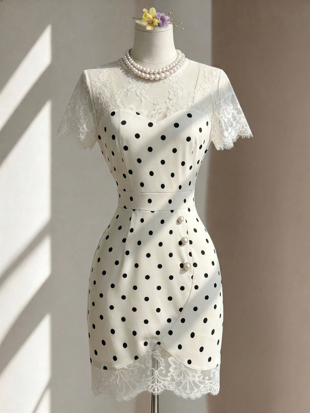 GlowEve Spring/Summer New Elegant Fitted Contrast Lace Sheer Heart Neck Low-Cut Waist Bodycon Mini Dress For - image 19
