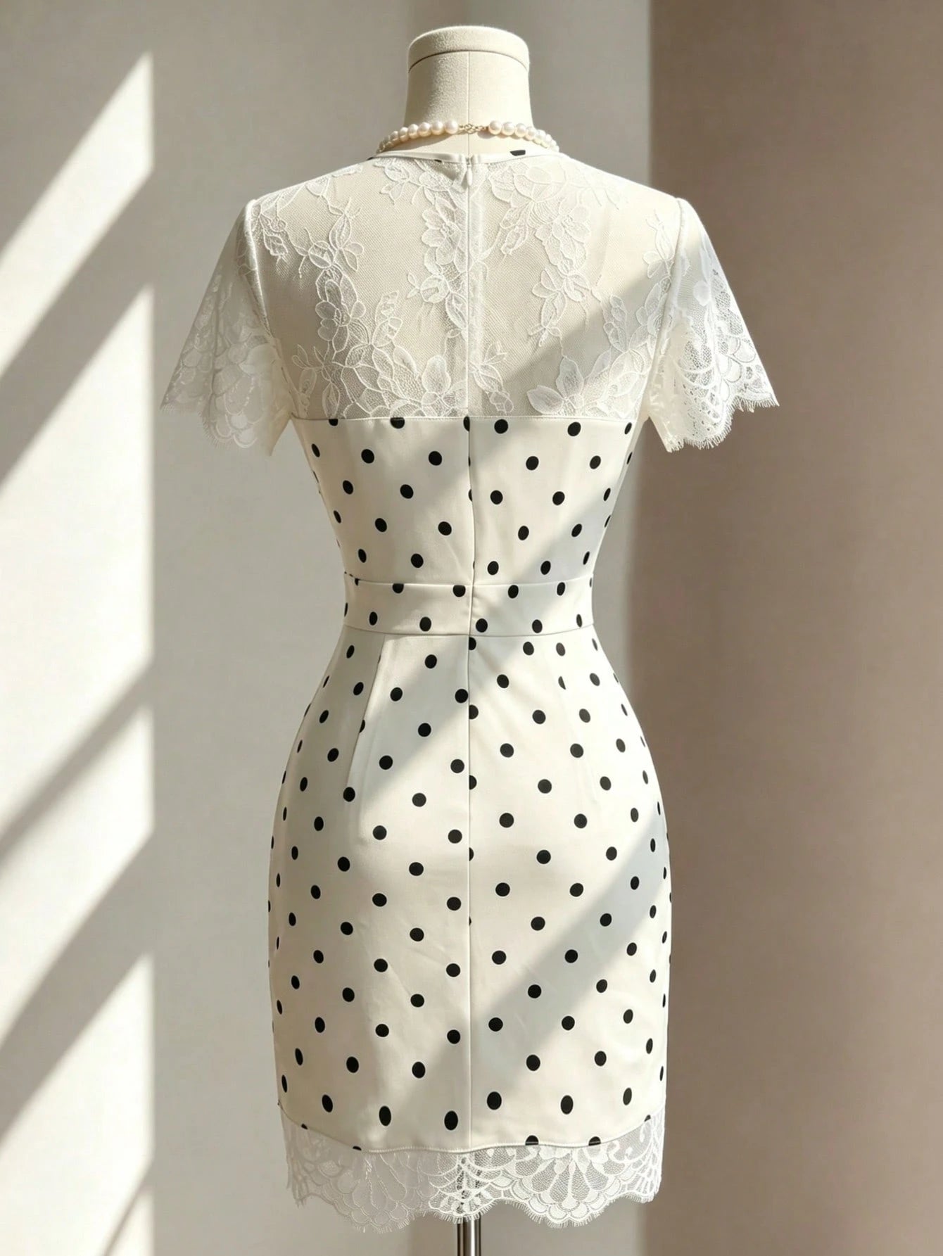 GlowEve Spring/Summer New Elegant Fitted Contrast Lace Sheer Heart Neck Low-Cut Waist Bodycon Mini Dress For - image 18