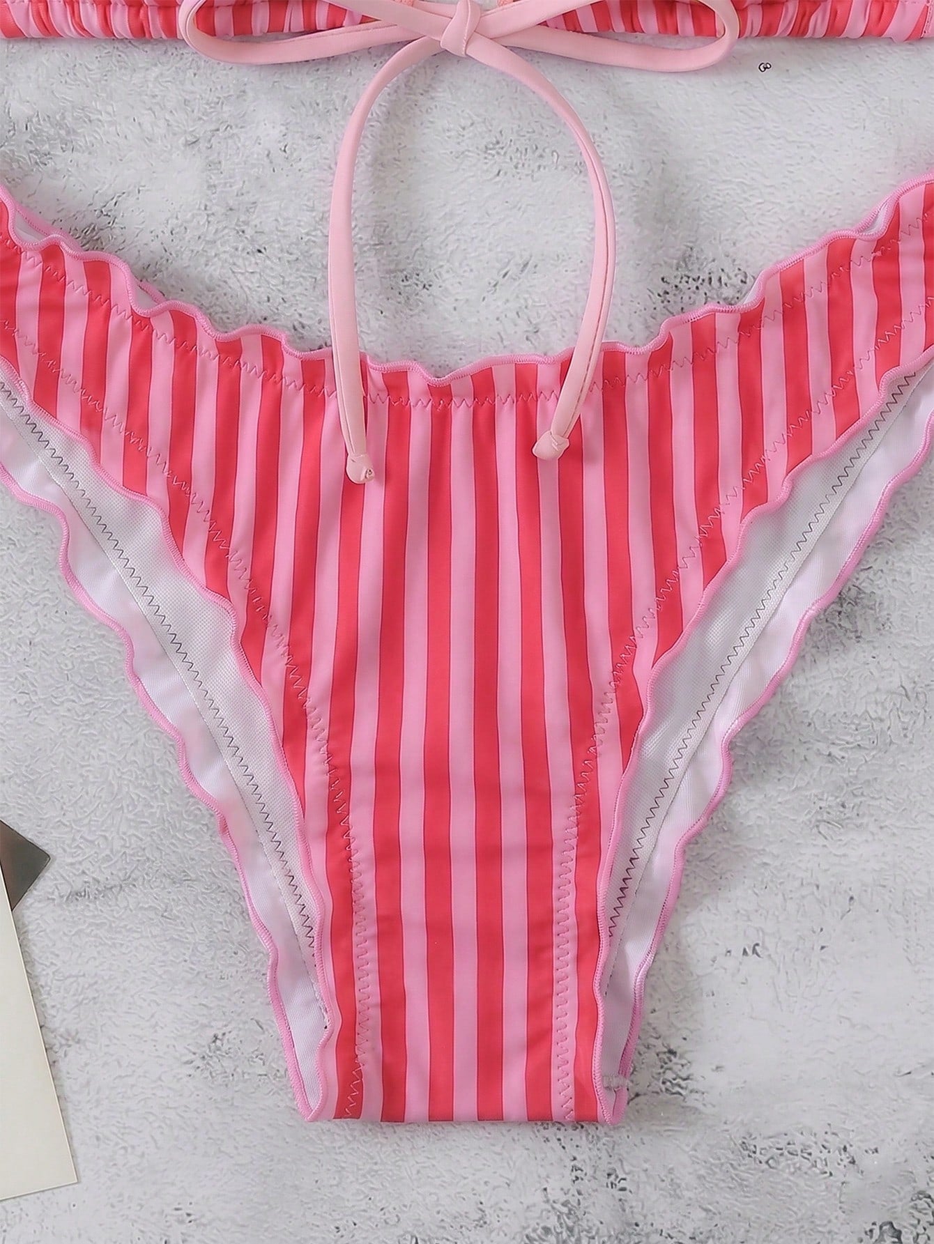 Swim Mod Women's Summer Polka Dot Print Camisole Tie Bow Bikini Two Pieces Swimw