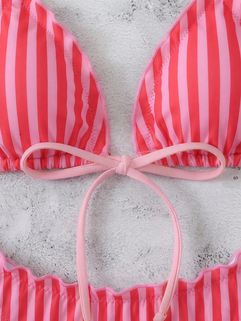 Swim Mod Women's Summer Polka Dot Print Camisole Tie Bow Bikini Two Pieces Swimw