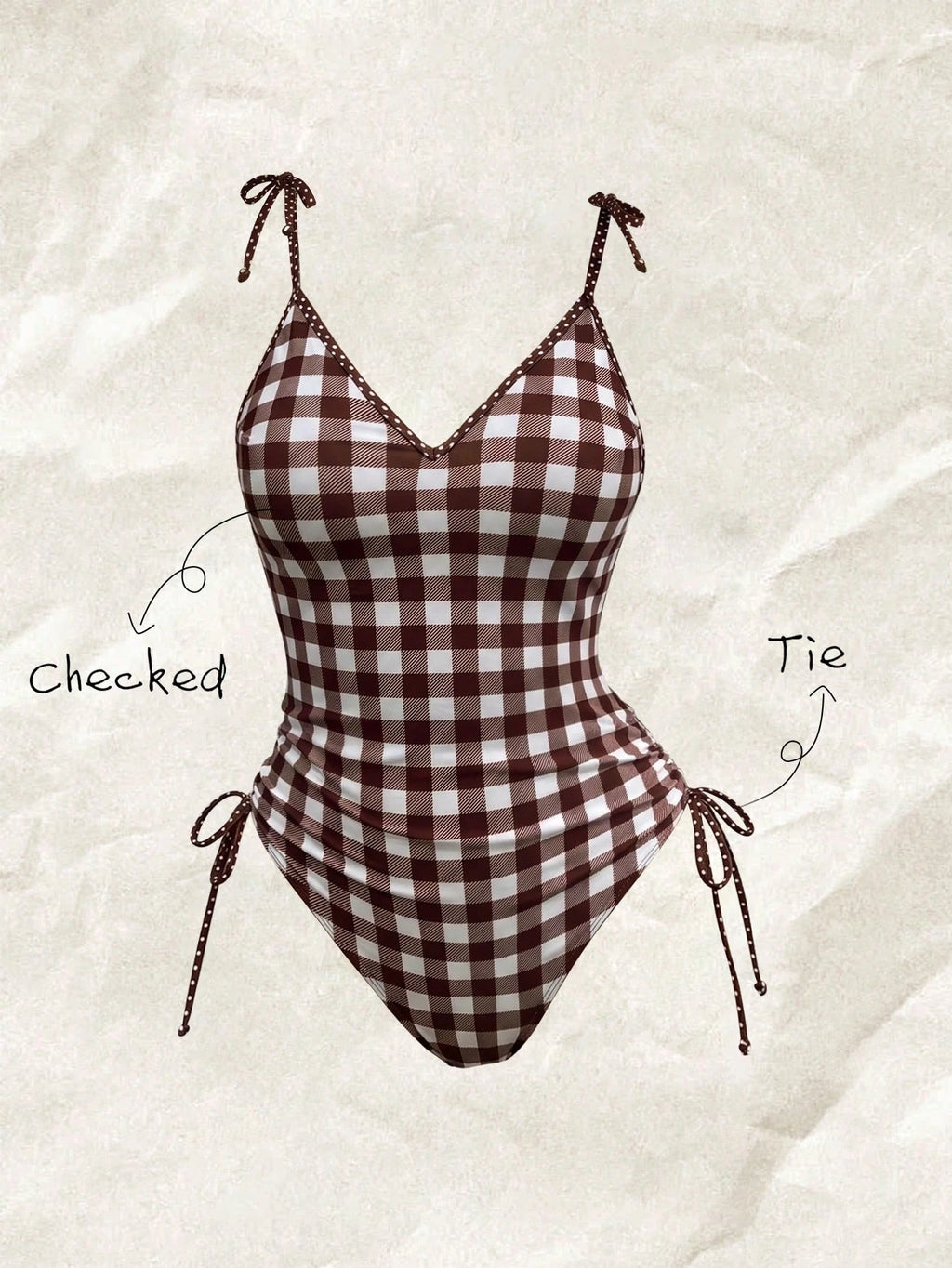 Swim Vcay Women's Solid Color Spaghetti Strap Tie Front One-Piece Swimsuit, Spring/Summer - image 13