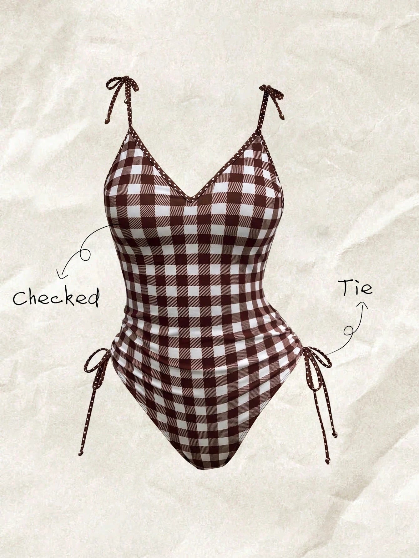 Swim Vcay Women's Solid Color Spaghetti Strap Tie Front One-Piece Swimsuit, Spring/Summer - image 13