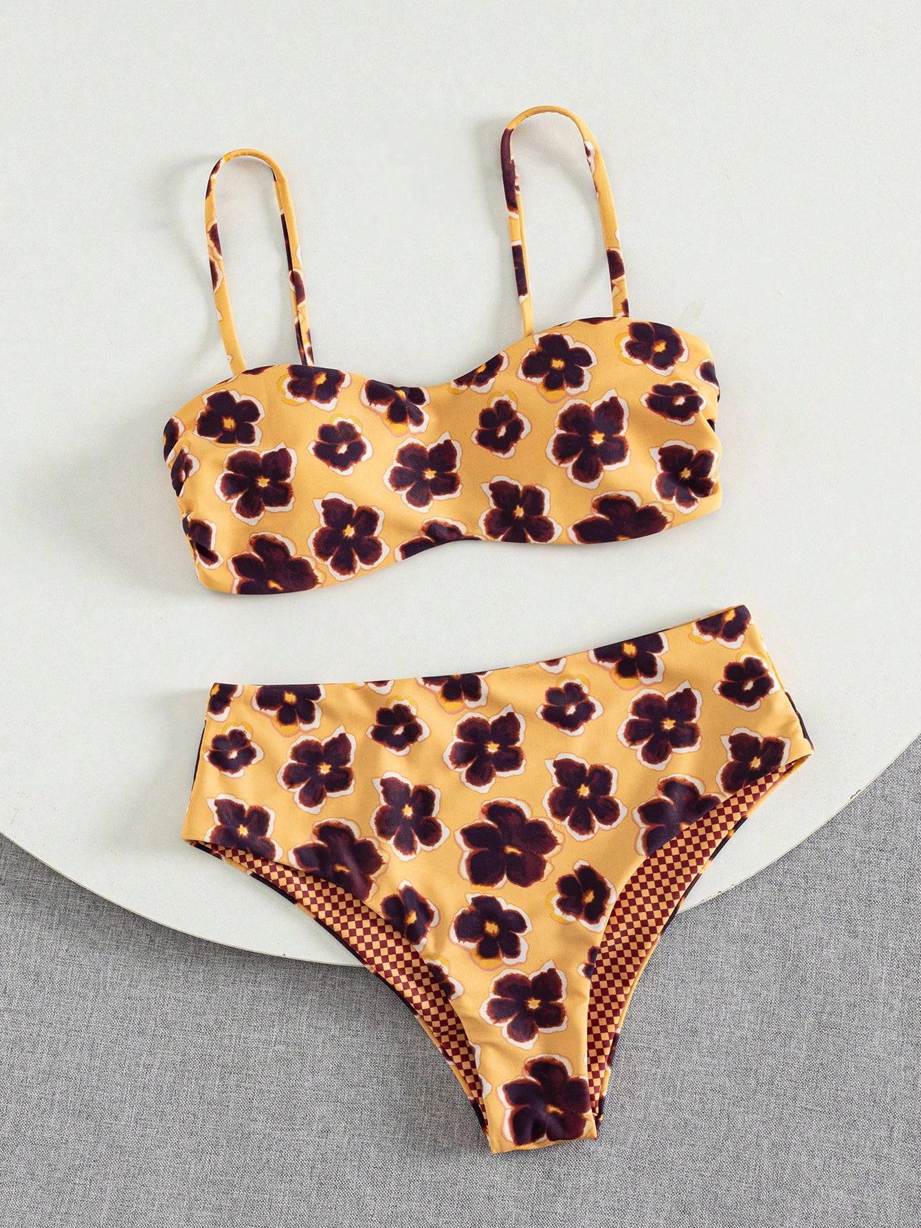 Women's Cute Spring/Summer Vacation Print Flat Chest Spaghetti Strap