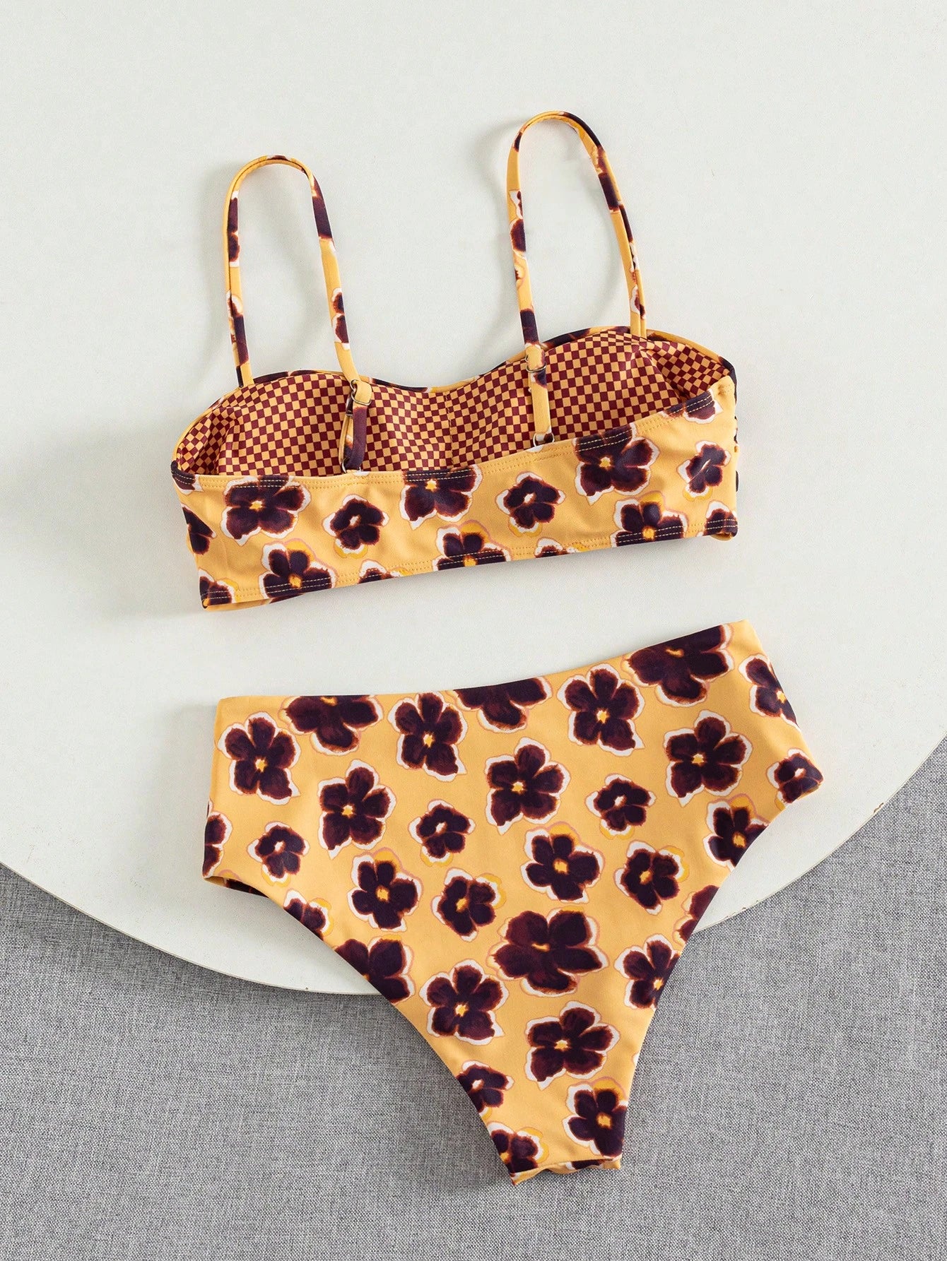 Women's Cute Spring/Summer Vacation Print Flat Chest Spaghetti Strap