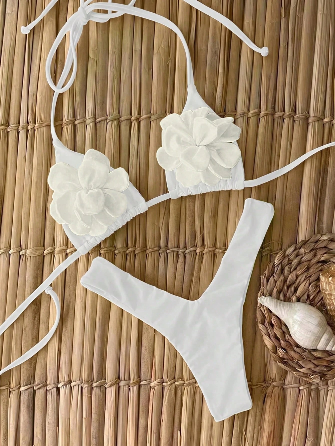 Women's Fashionable Elegant Bright Yellow Floral Decor Sexy Halter