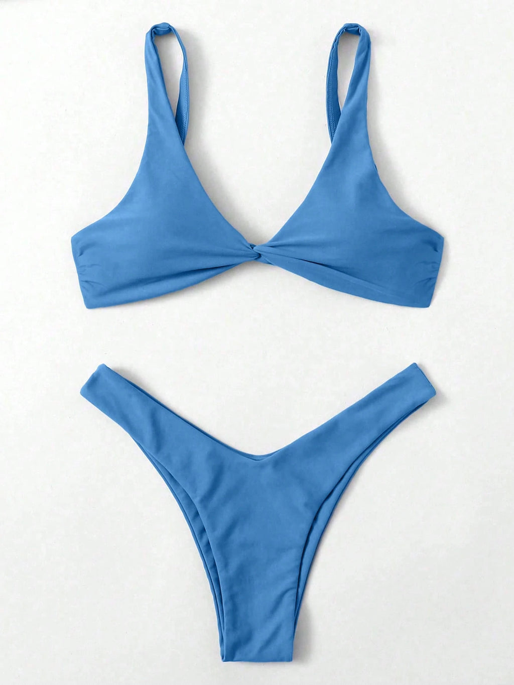 Swim Mod Fish Scales Print Knot Front Swim Top & Swim Bottom Bikini